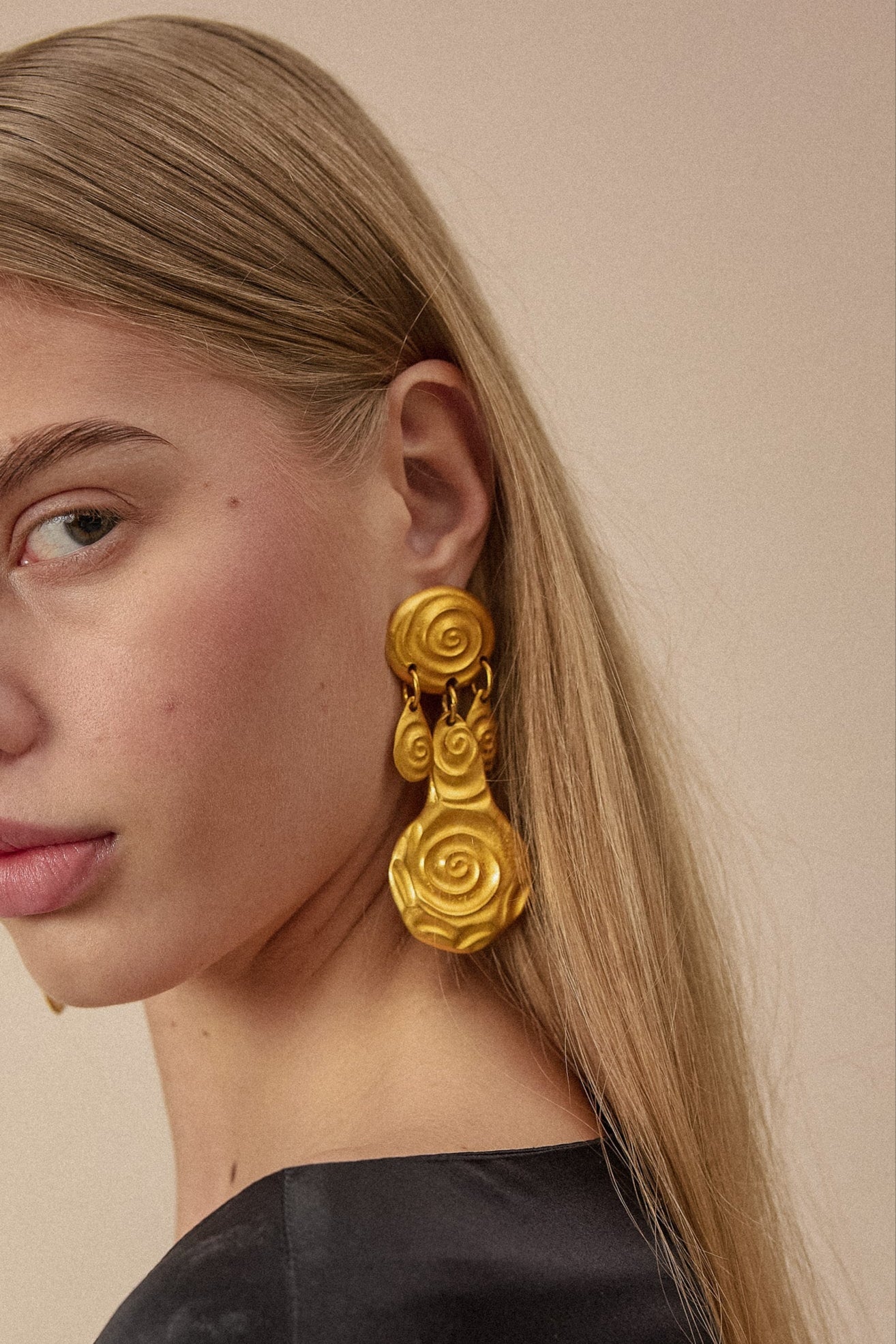 Statement Gold Swirl Earrings - WILDE