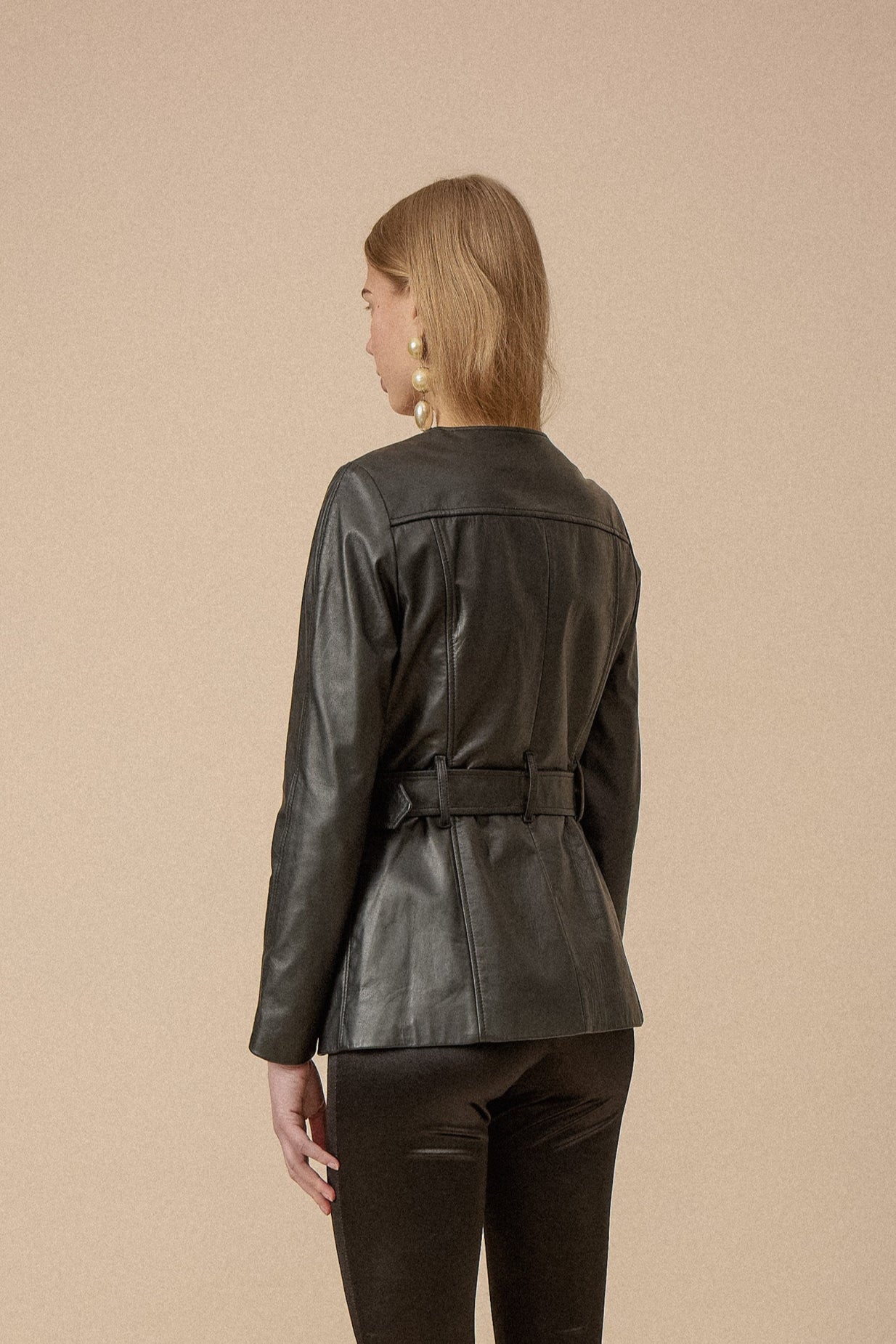 Structured Black Leather Jacket - WILDE