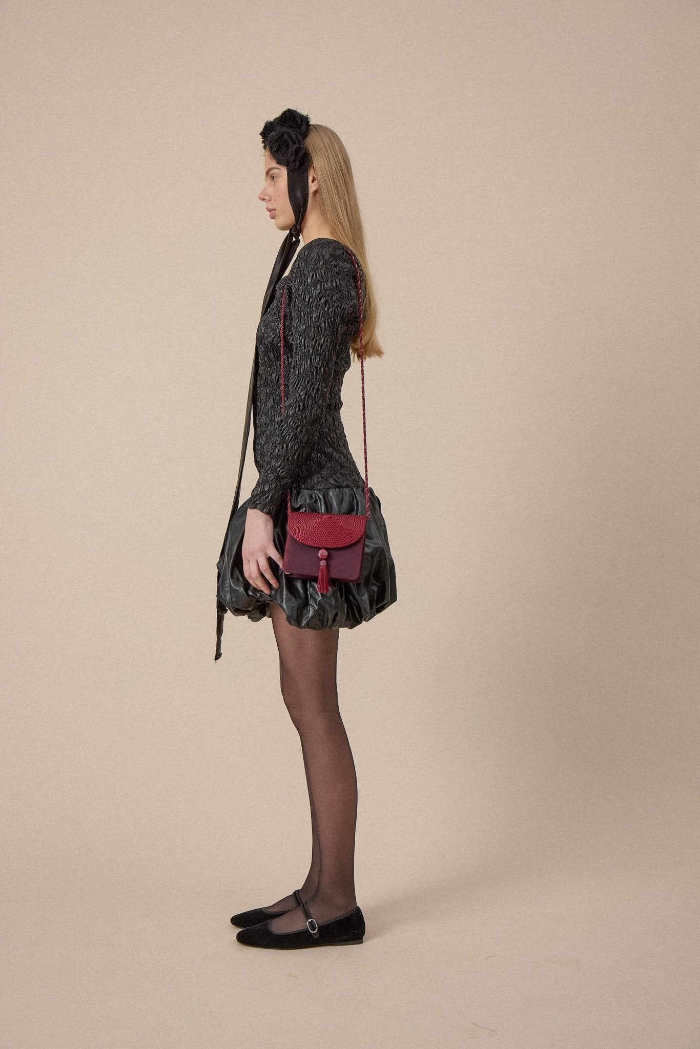 Vintage Burgundy Tassel Handbag - WILDE