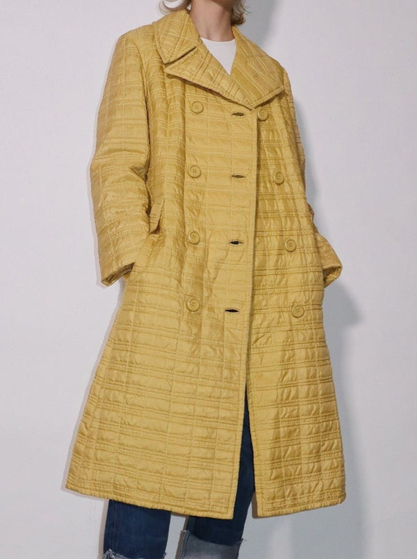 Yellow 60s quilted coat - WILDE