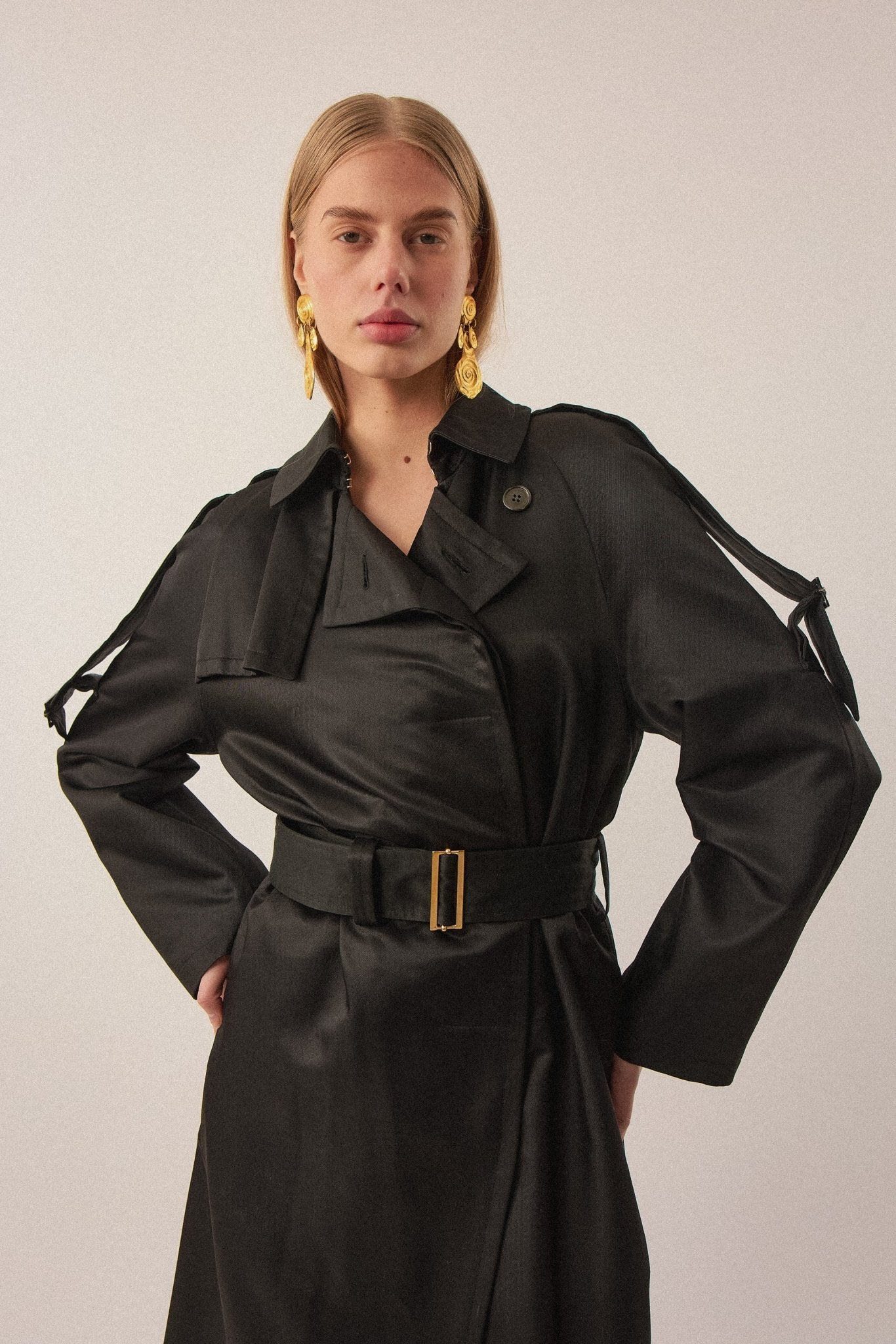 Yves Saint Laurent Black Trench Coat - WILDE