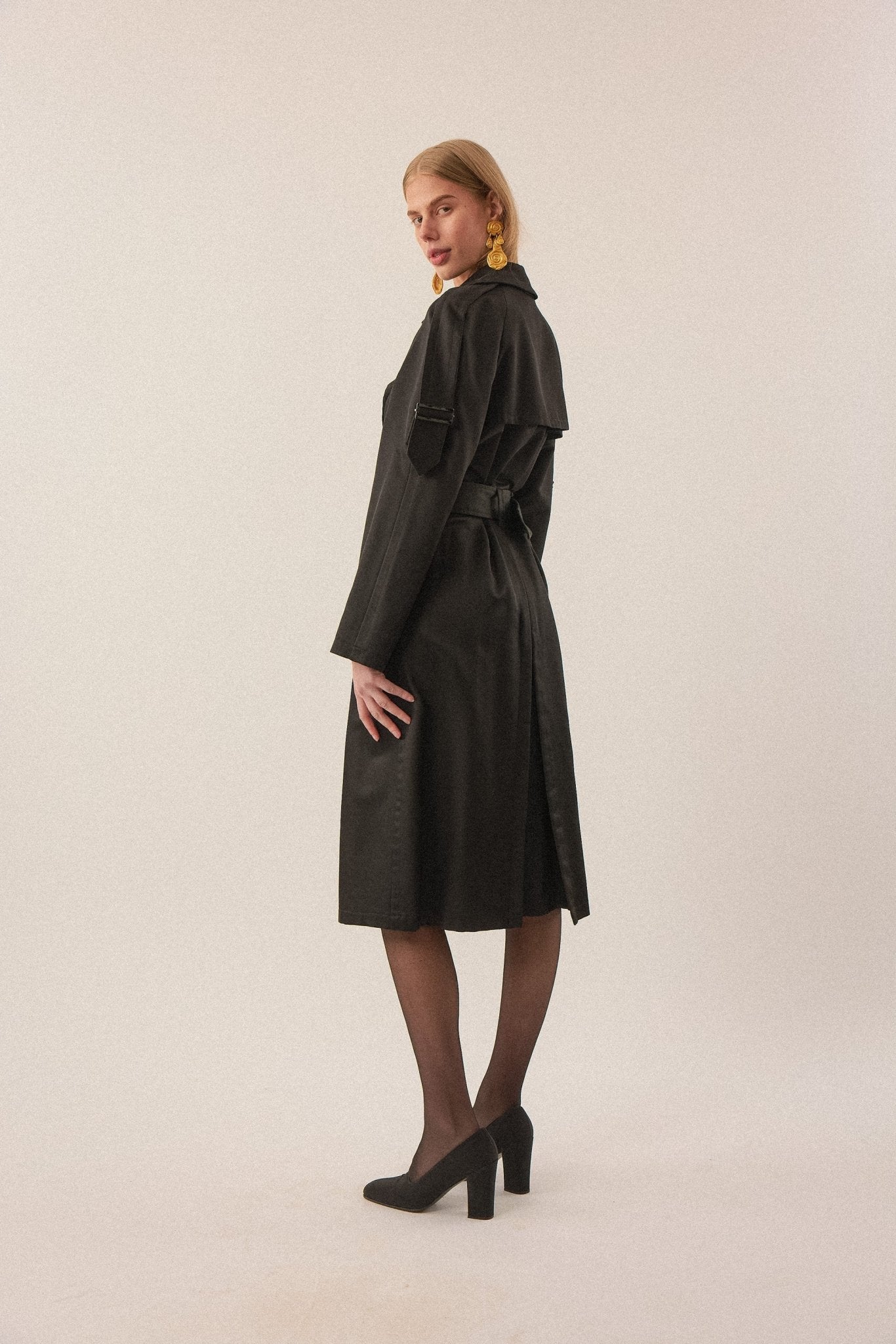 Yves Saint Laurent Black Trench Coat - WILDE