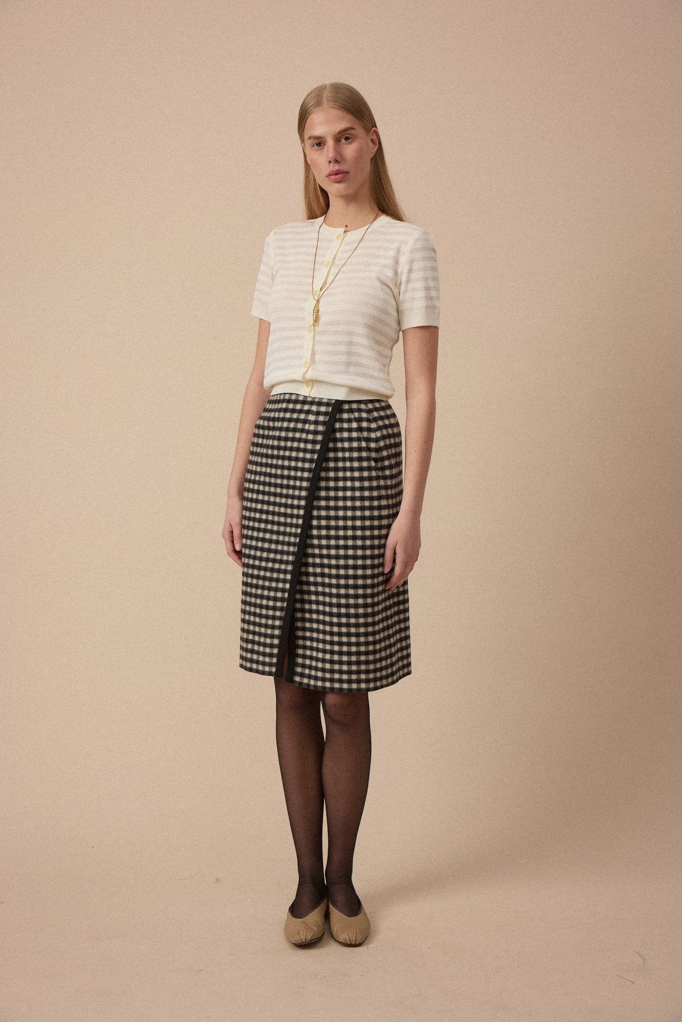 Yves Saint Laurent Checked Wool Skirt - WILDE