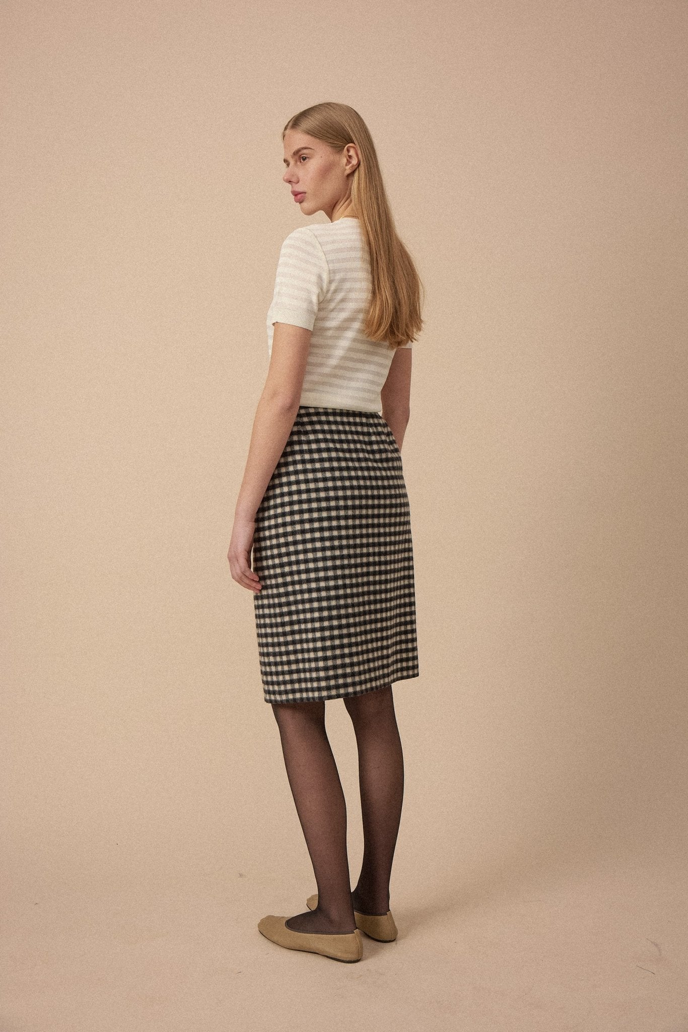 Yves Saint Laurent Checked Wool Skirt - WILDE