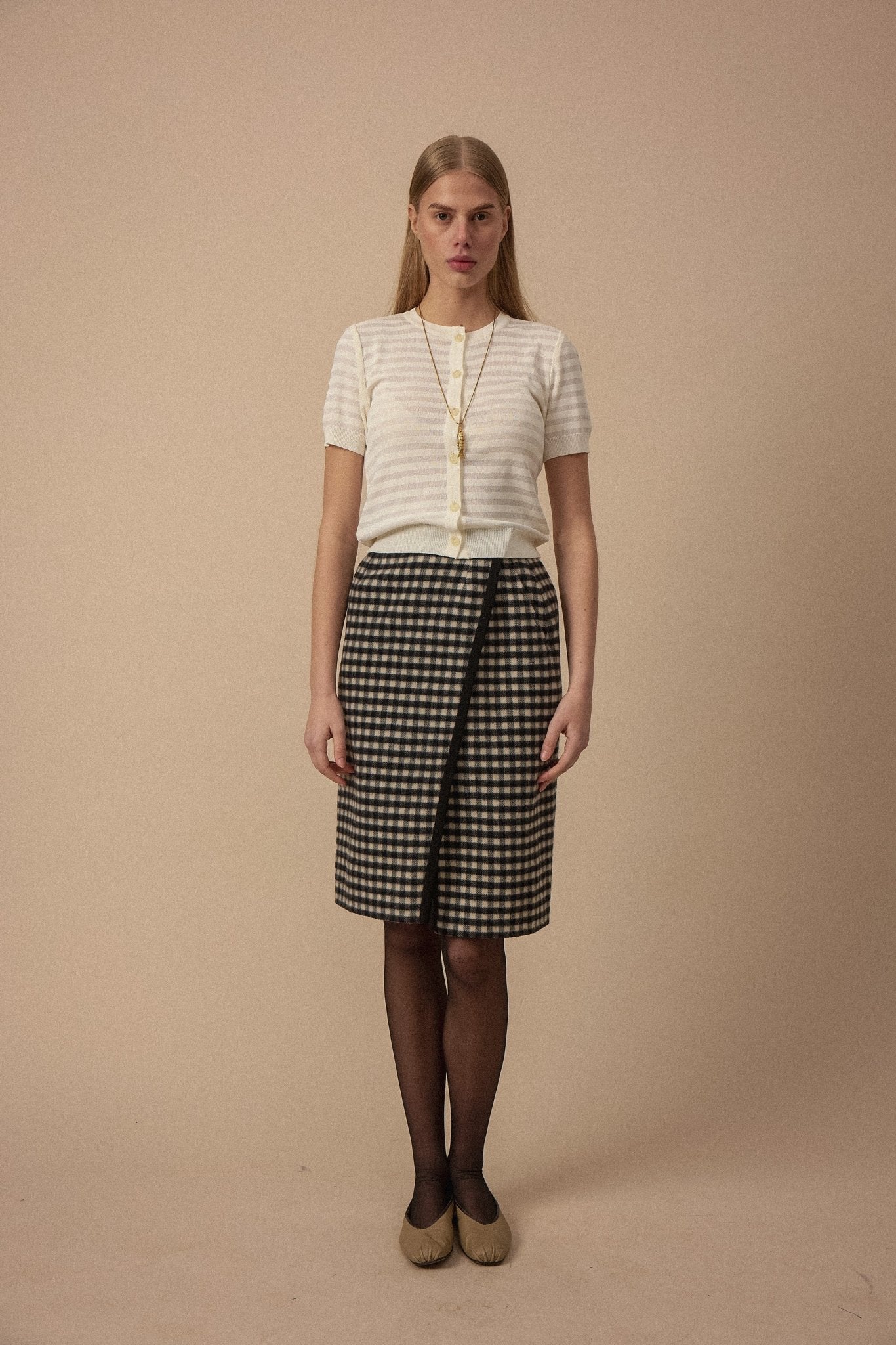 Yves Saint Laurent Checked Wool Skirt - WILDE