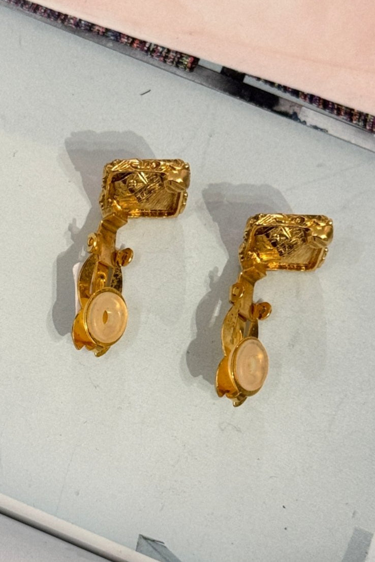 Yves Saint Laurent pink stone earrings - WILDE