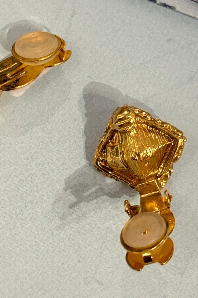 Yves Saint Laurent pink stone earrings - WILDE