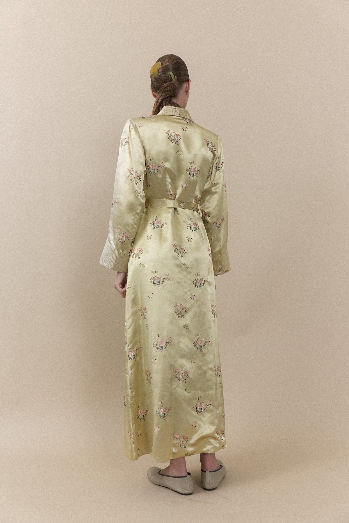 Vintage Gold Embroidered Silk Chinese Robe, WILDE Copenhagen