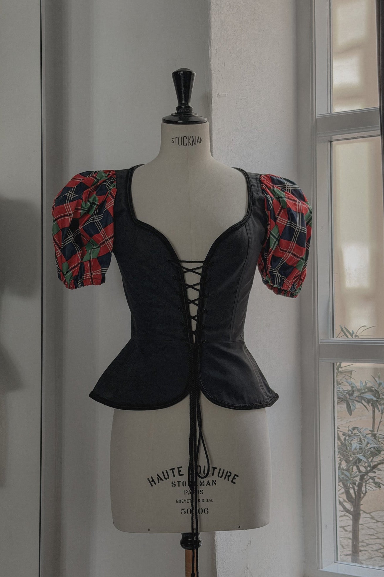 Yves Saint Laurent Archival Corset – Tartan Puff Sleeves, WILDE Copenhagen