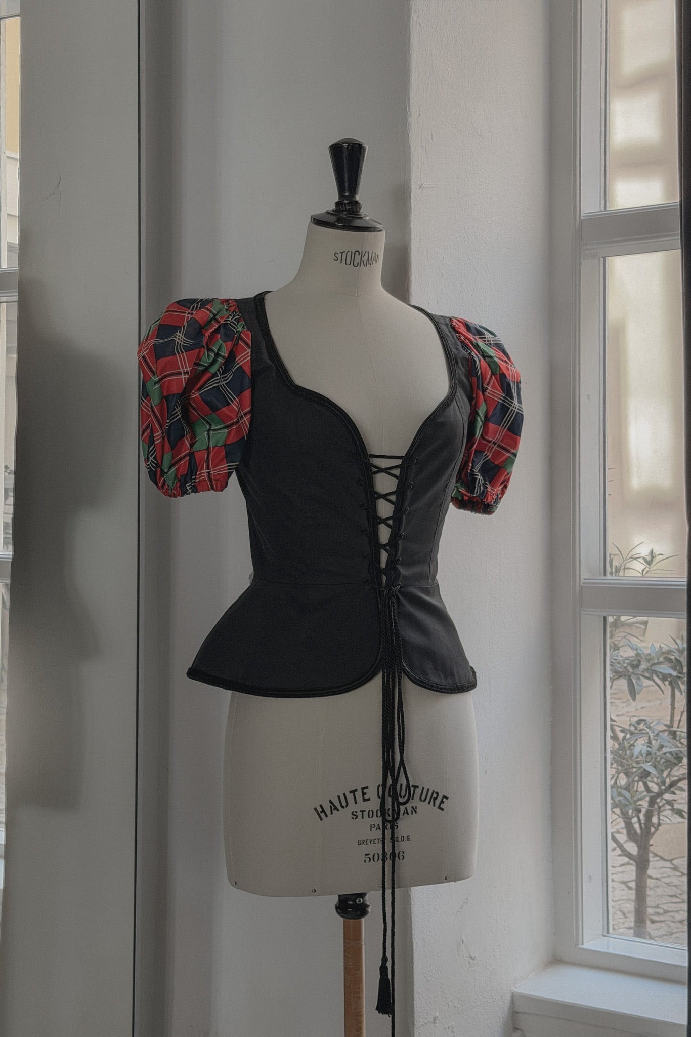 Yves Saint Laurent Archival Corset – Tartan Puff Sleeves, WILDE Copenhagen