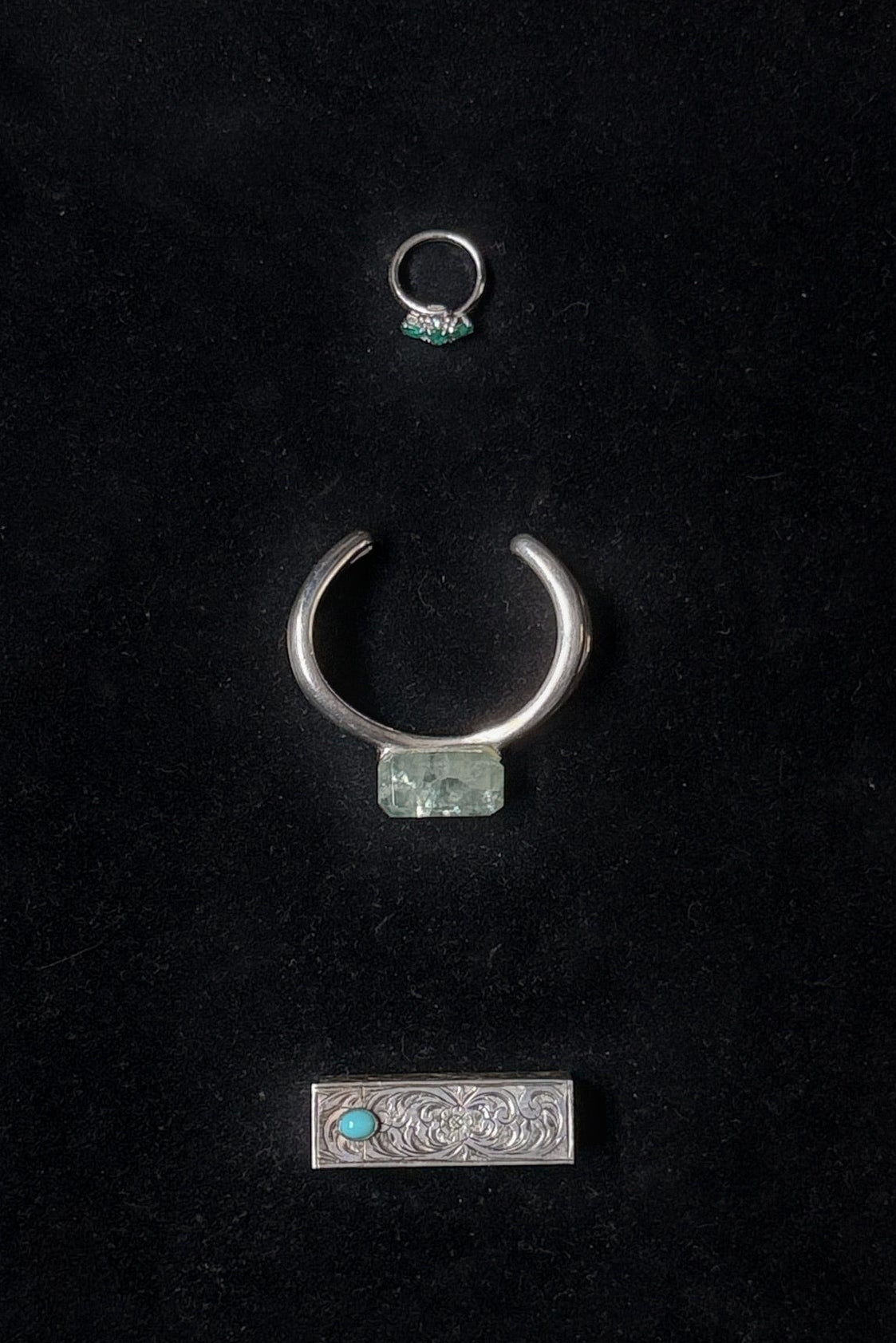 Chanel Silver Bangle with Green Stone, WILDE Copenhagen