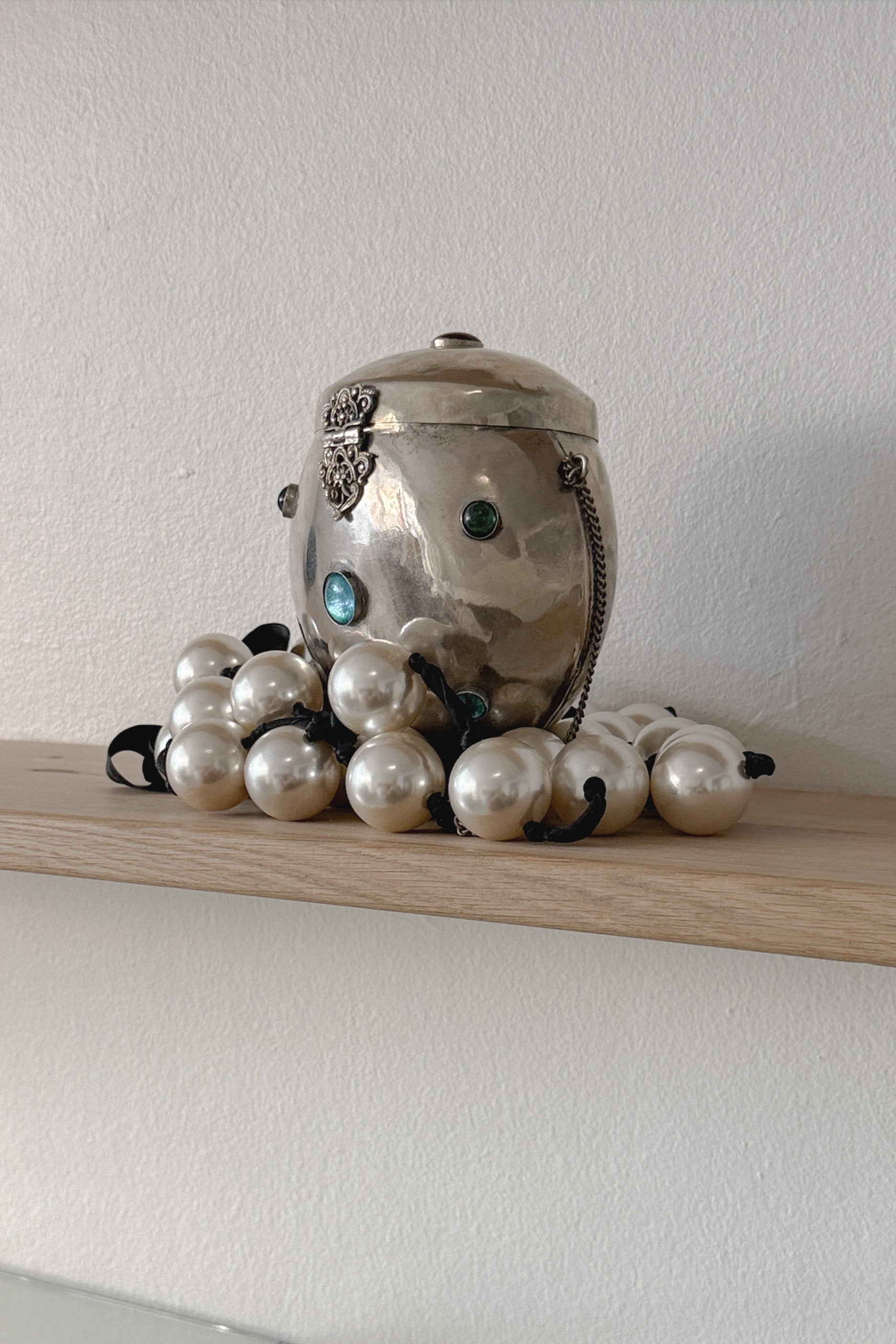 Antique Silver Gem-Set Evening Bag, WILDE Copenhagen