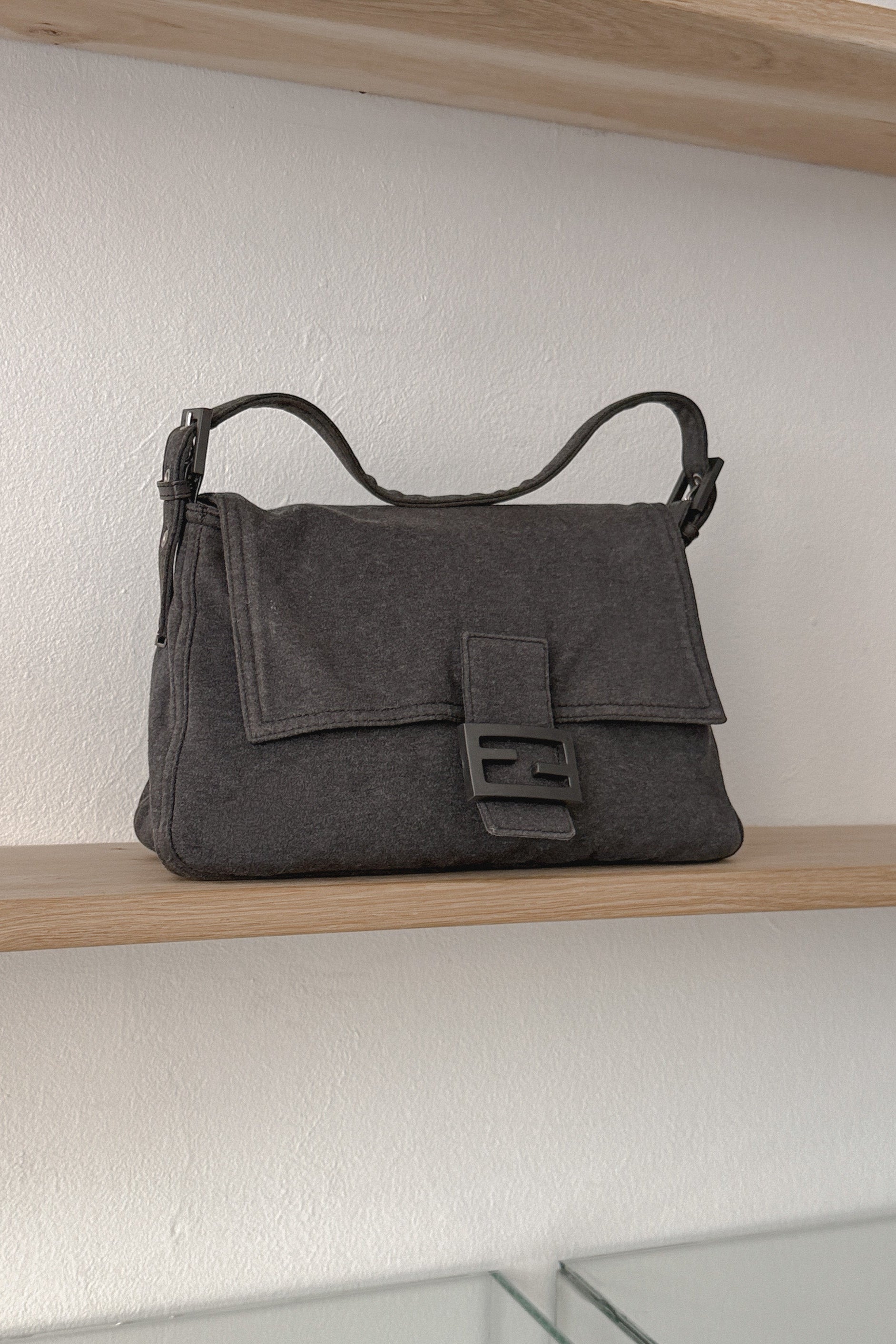 Fendi Mamma Baguette Gray Wool Handbag, WILDE Copenhagen