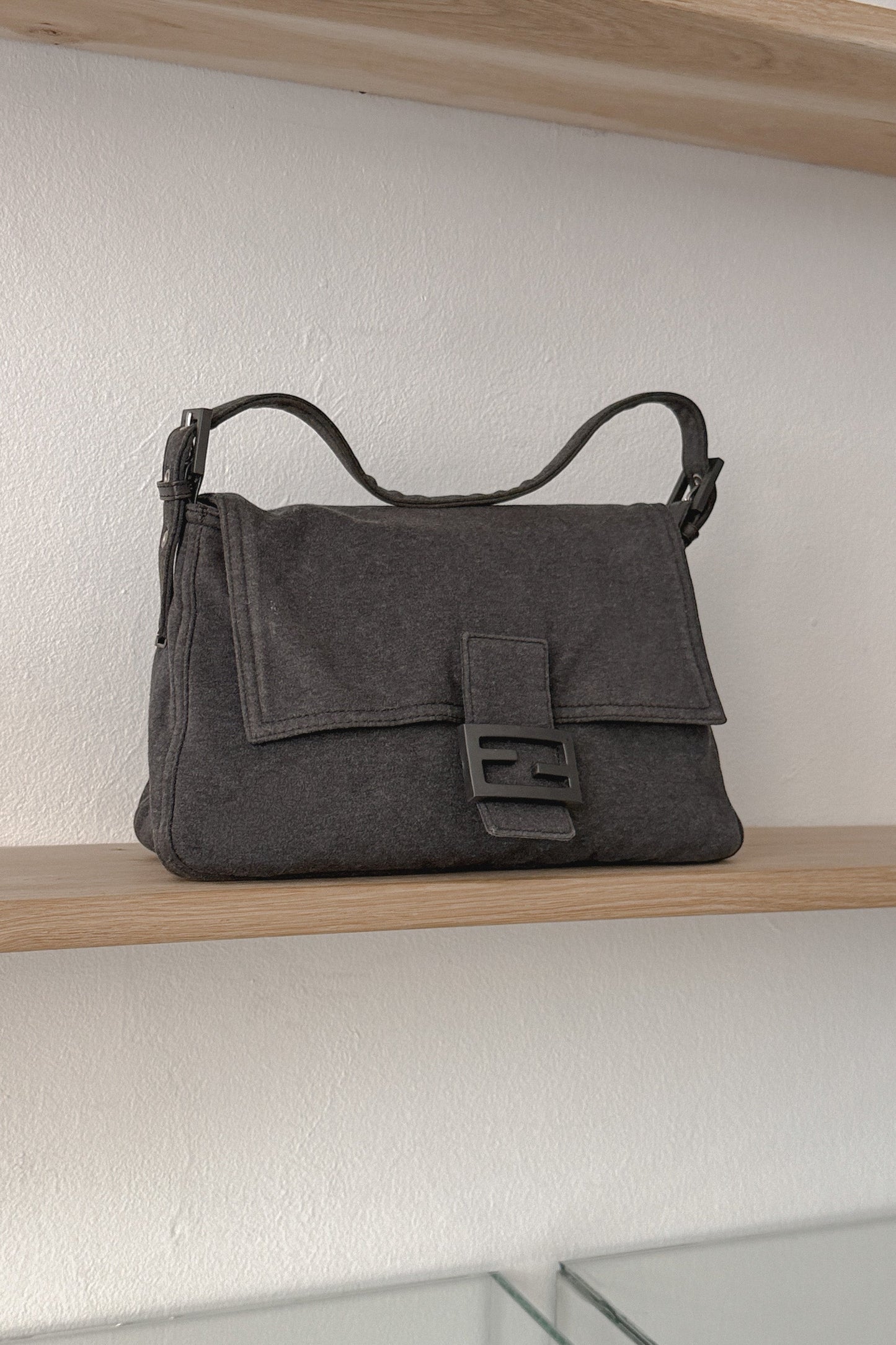Fendi Mamma Baguette Gray Wool Handbag, WILDE Copenhagen