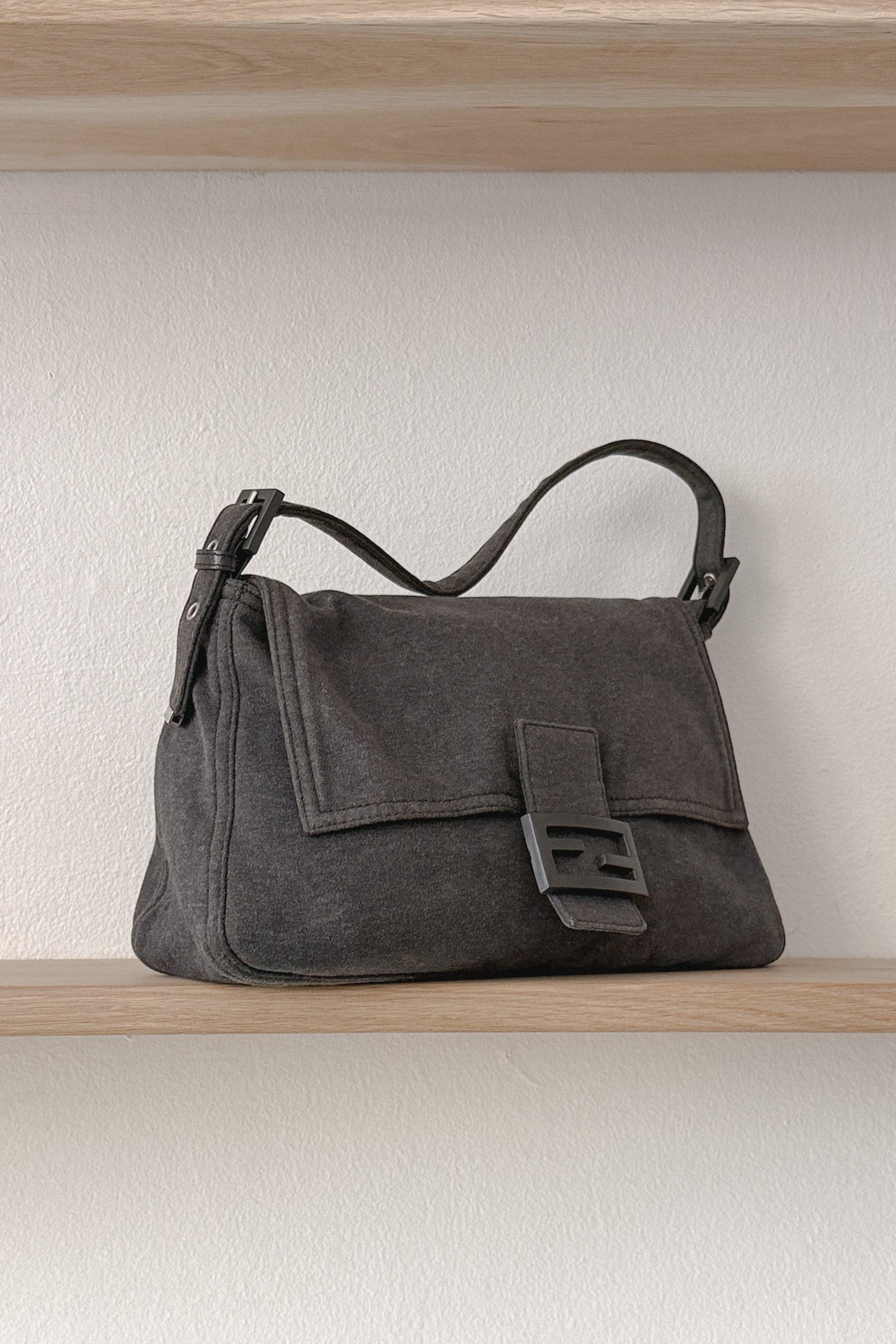 Fendi Mamma Baguette Gray Wool Handbag, WILDE Copenhagen