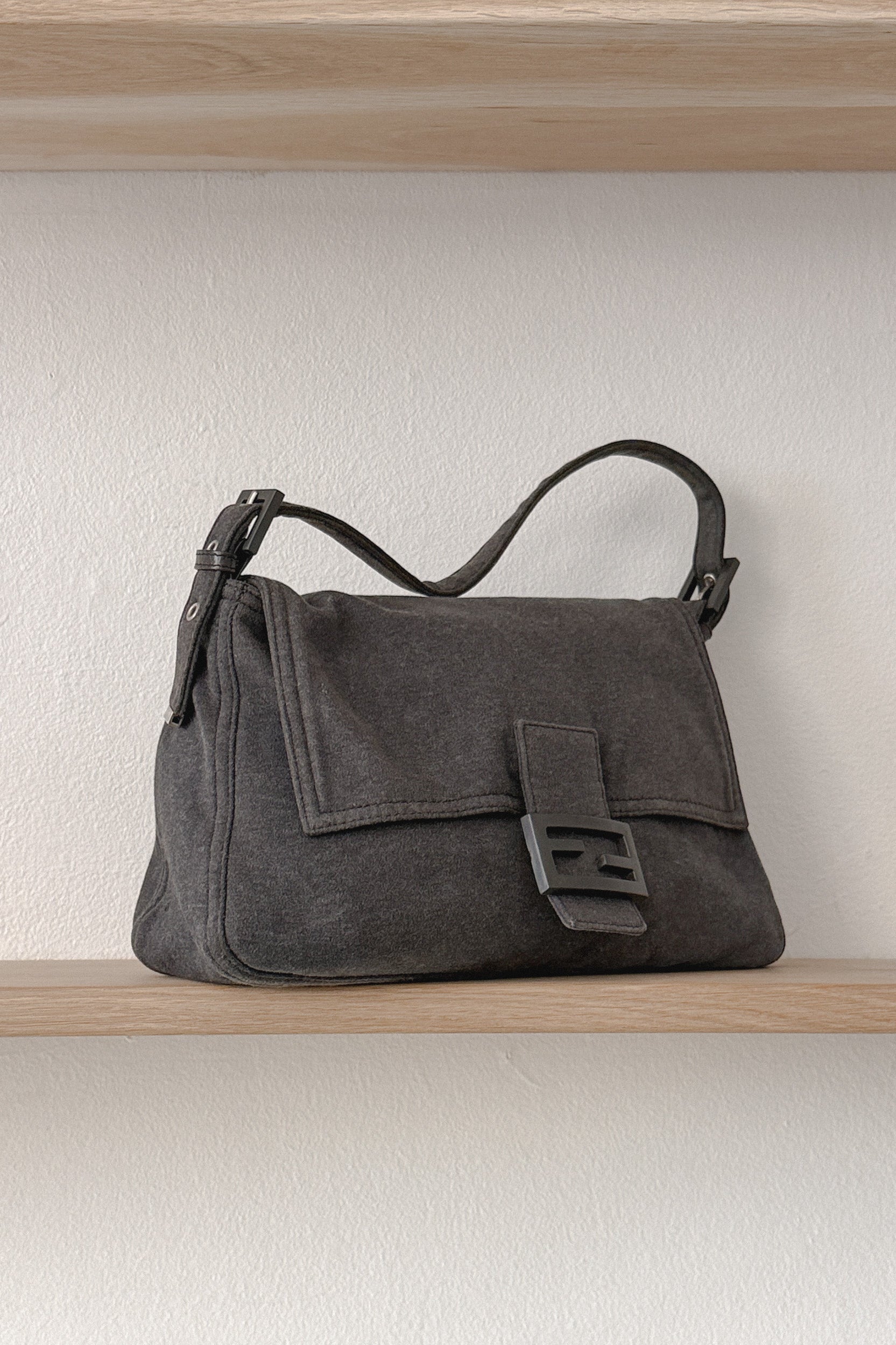 Fendi Mamma Baguette Gray Wool Handbag, WILDE Copenhagen
