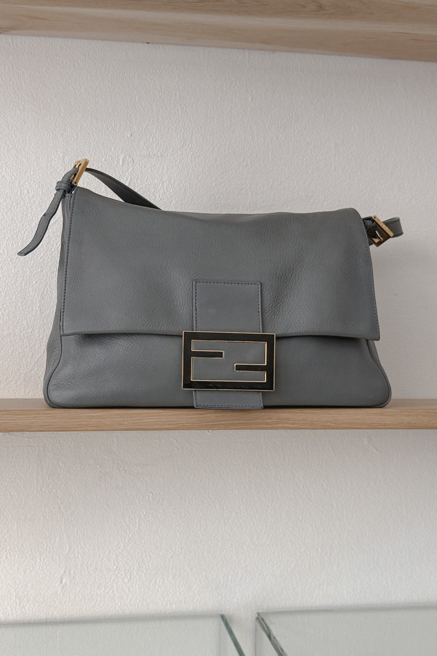 Fendi Large Mamma Baguette Gray Leather Handbag, WILDE Copenhagen