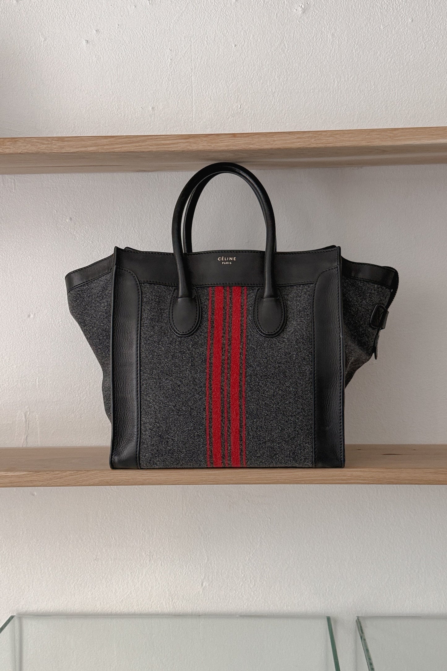 Celine Luggage Mini Tote – Wool & Leather Handbag. WILDE Copenhagen