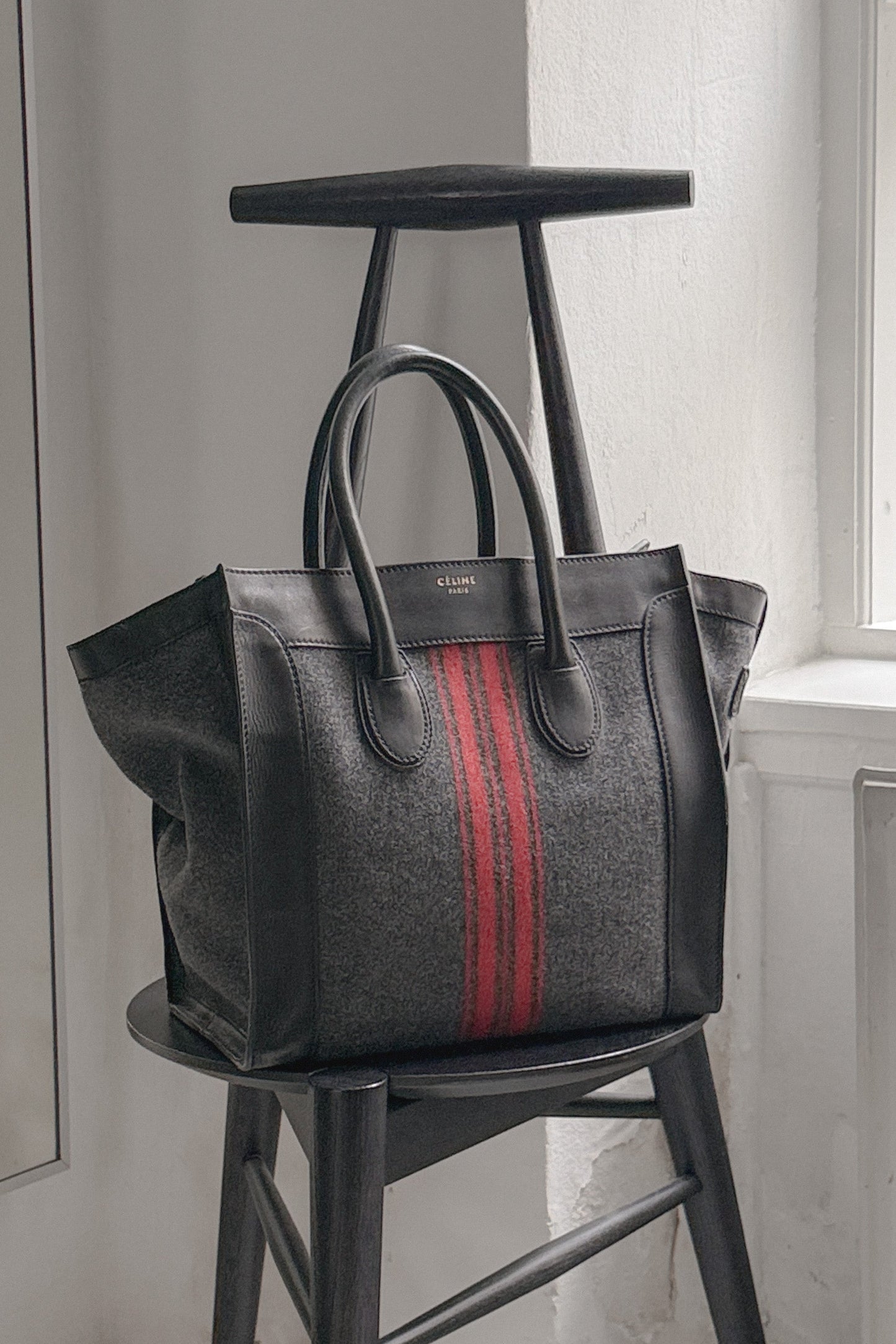 Celine Luggage Mini Tote – Wool & Leather Handbag. WILDE Copenhagen