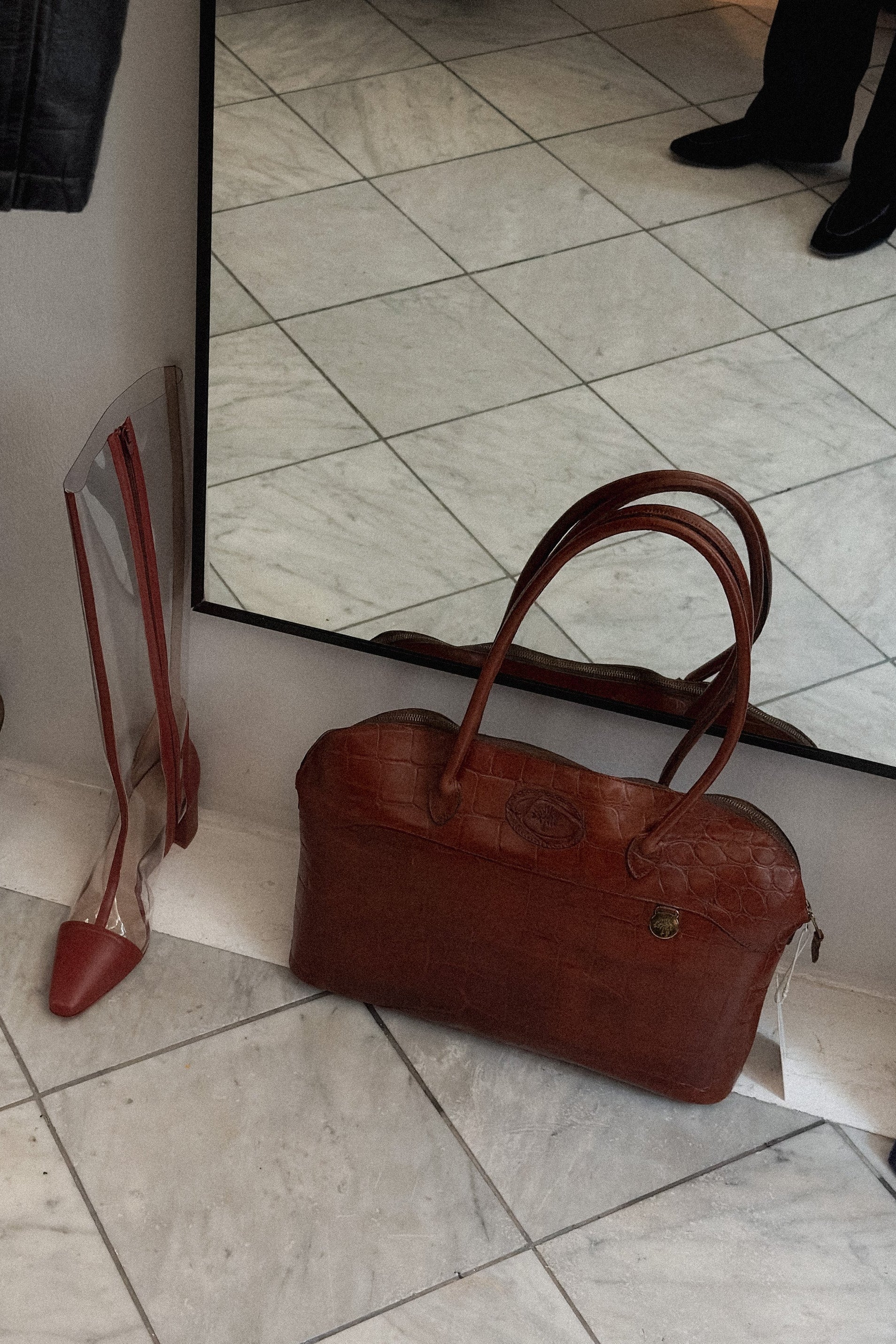 Mulberry Large Croc-Effect Leather Handbag