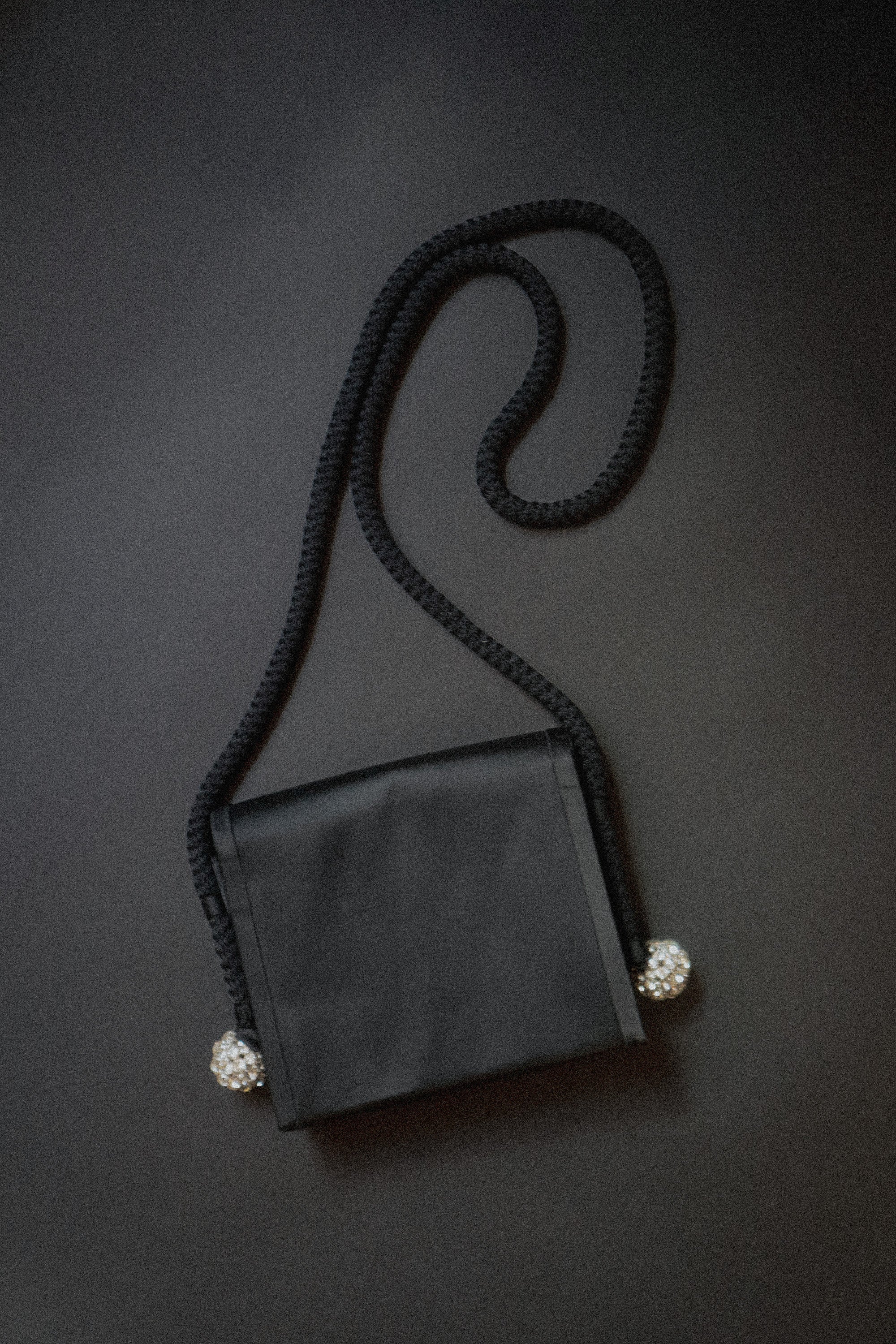 Balenciaga Satin Rope Shoulder Bag with Rhinestone Detail