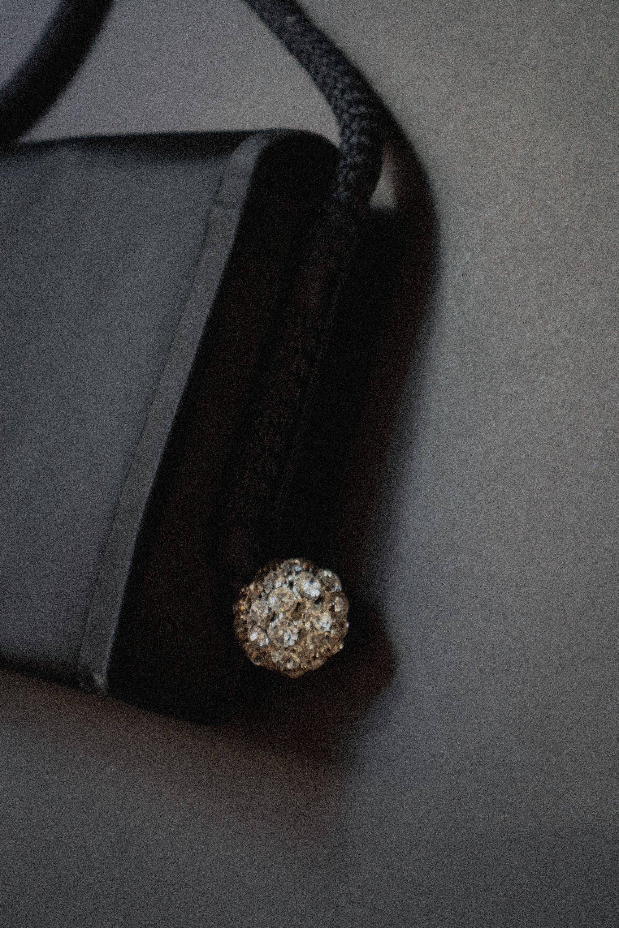 Balenciaga Satin Rope Shoulder Bag with Rhinestone Detail