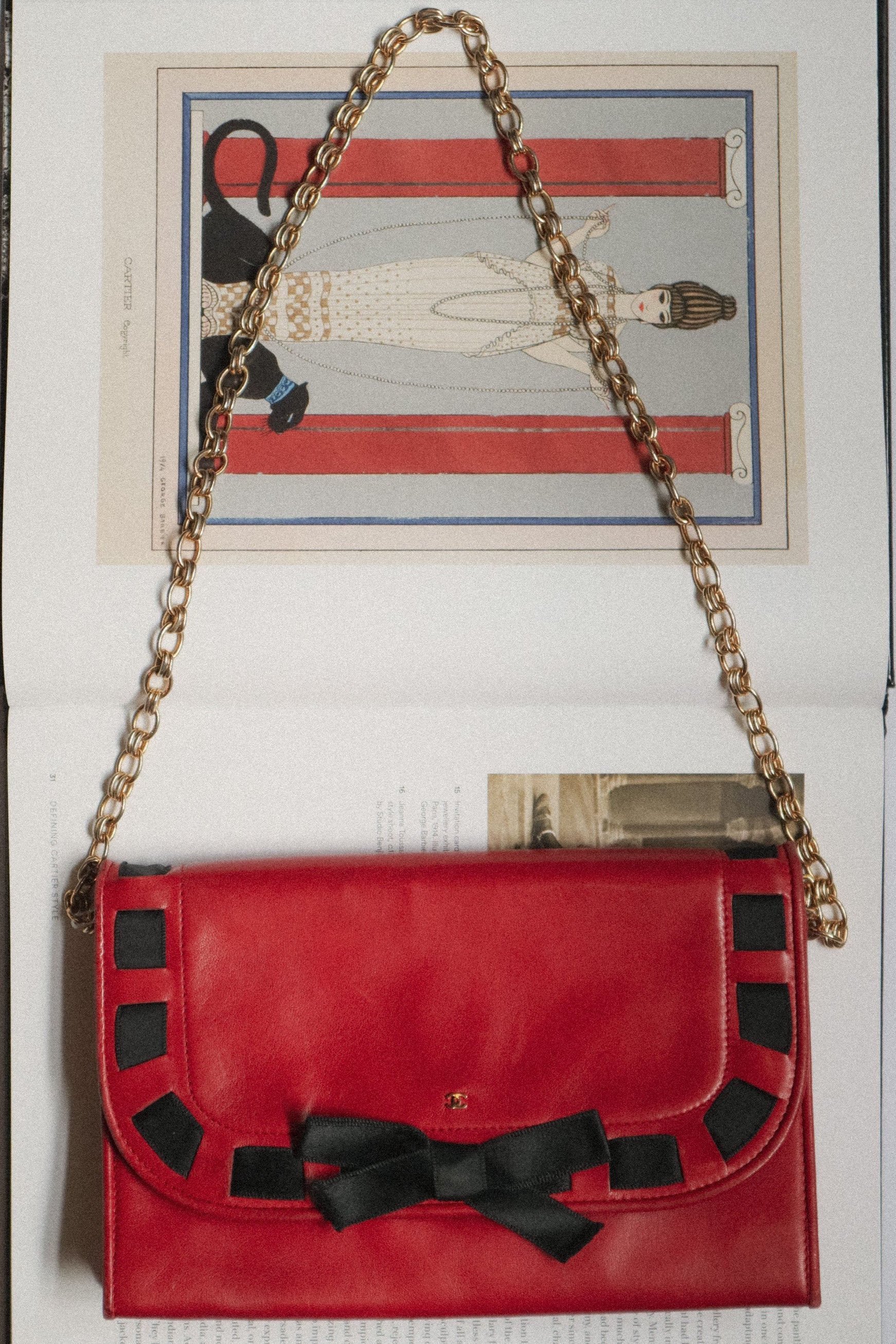 Chanel Vintage Red Leather Handbag