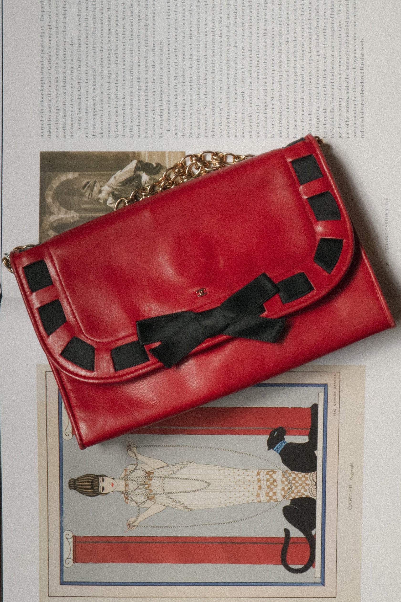 Chanel Vintage Red Leather Handbag