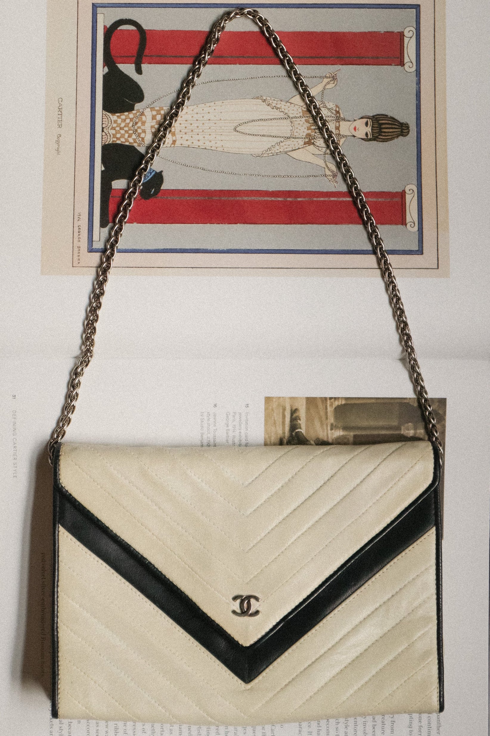 Chanel Vintage White Leather Handbag