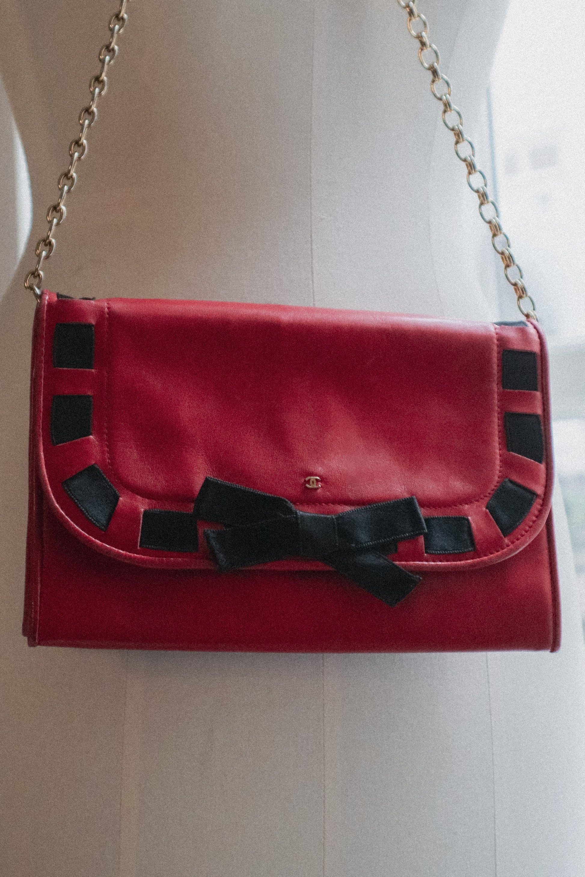 Chanel Vintage Red Leather Handbag