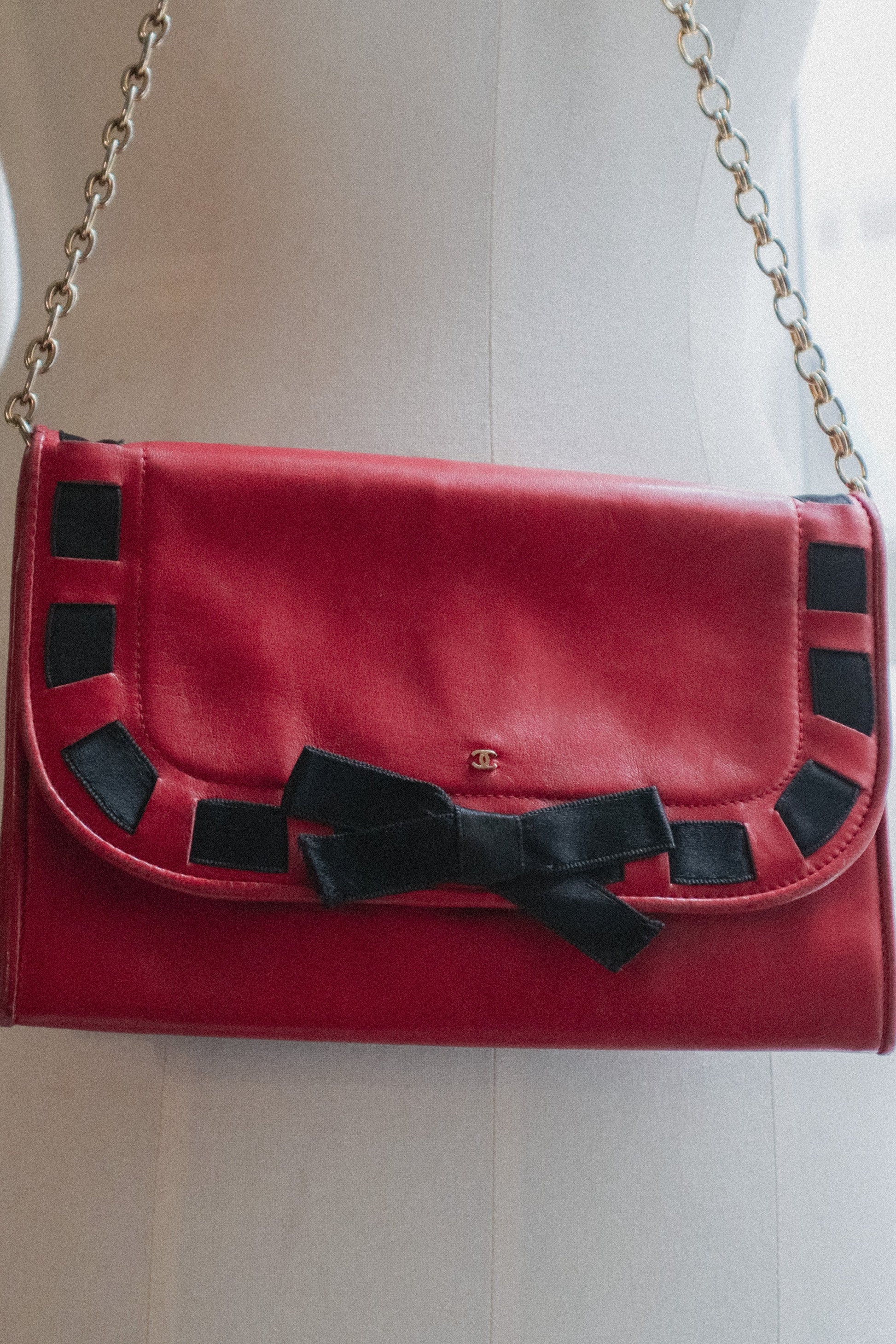Chanel Vintage Red Leather Handbag