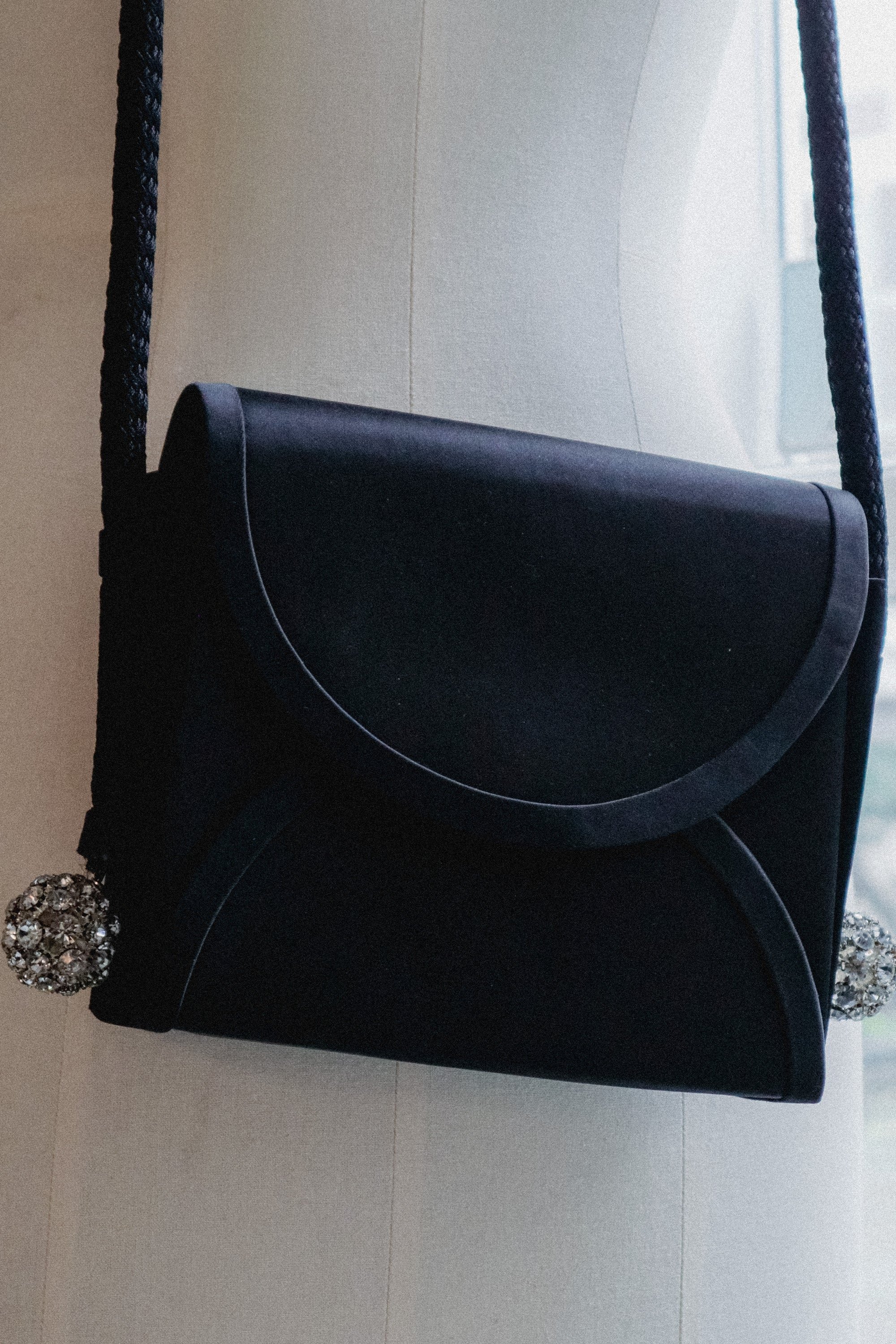 Balenciaga Satin Rope Shoulder Bag with Rhinestone Detail