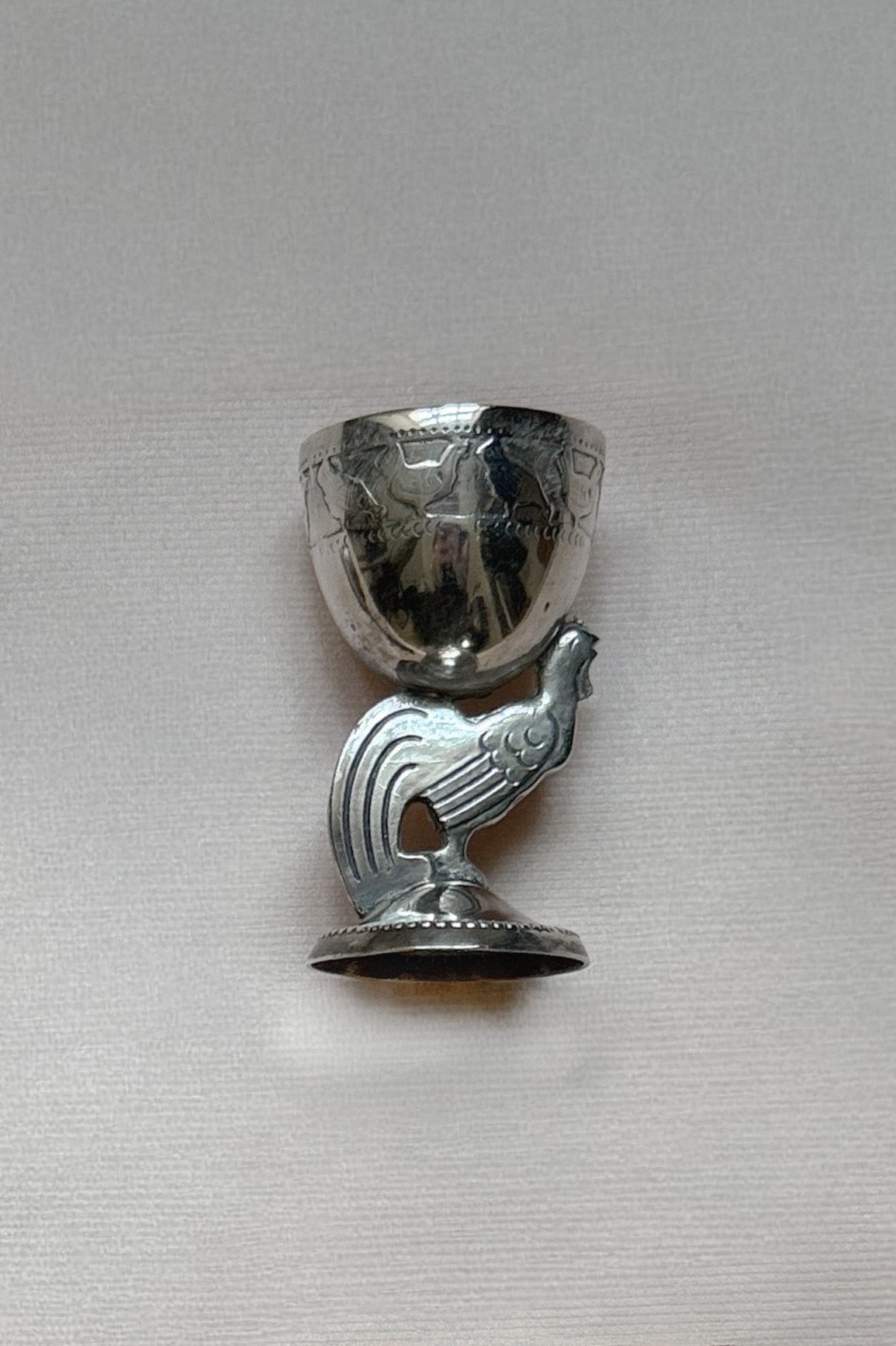 Vintage Silver Cockerel Egg Cup, WILDE Copenhagen