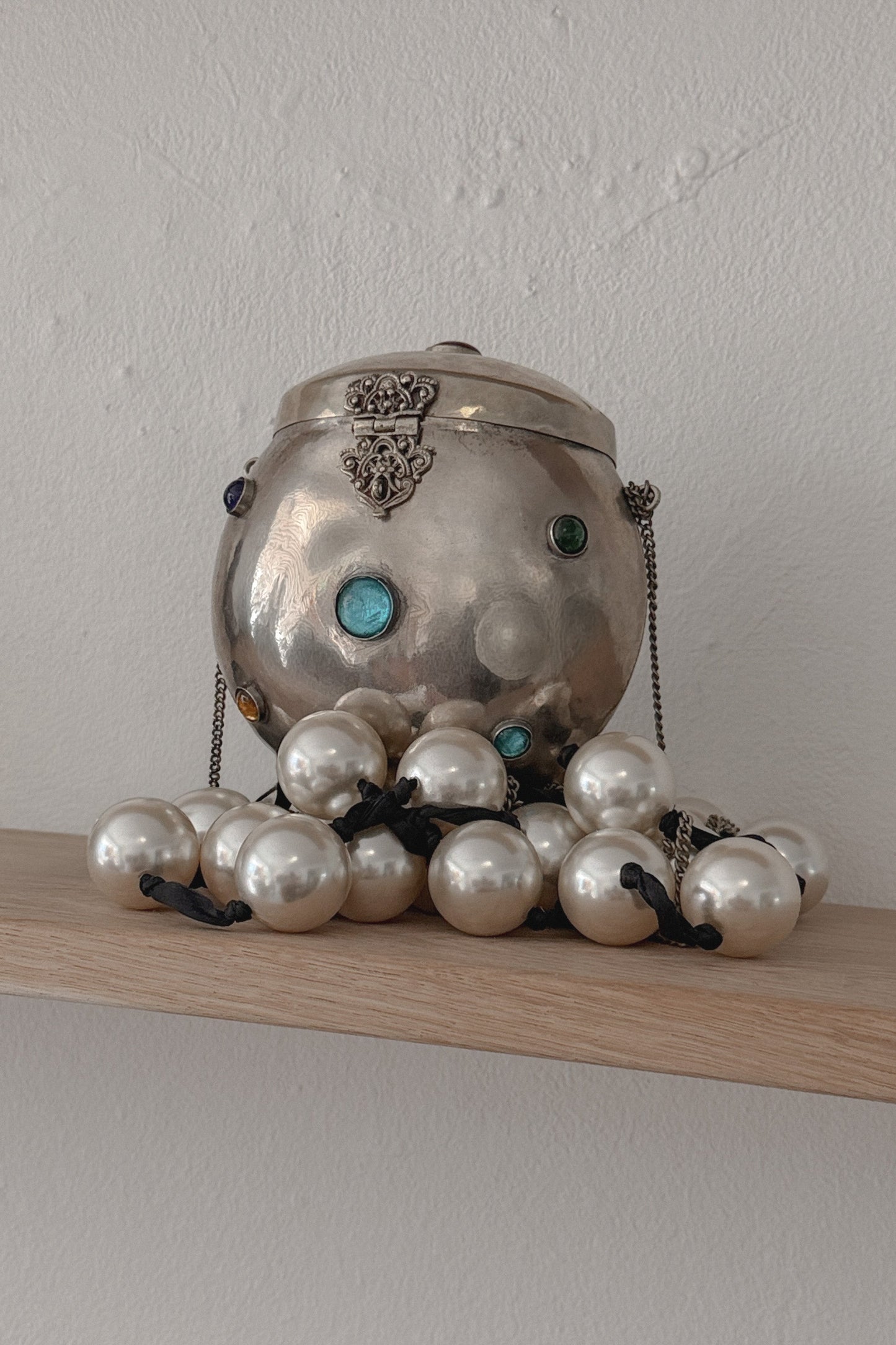 Antique Silver Gem-Set Evening Bag, WILDE Copenhagen