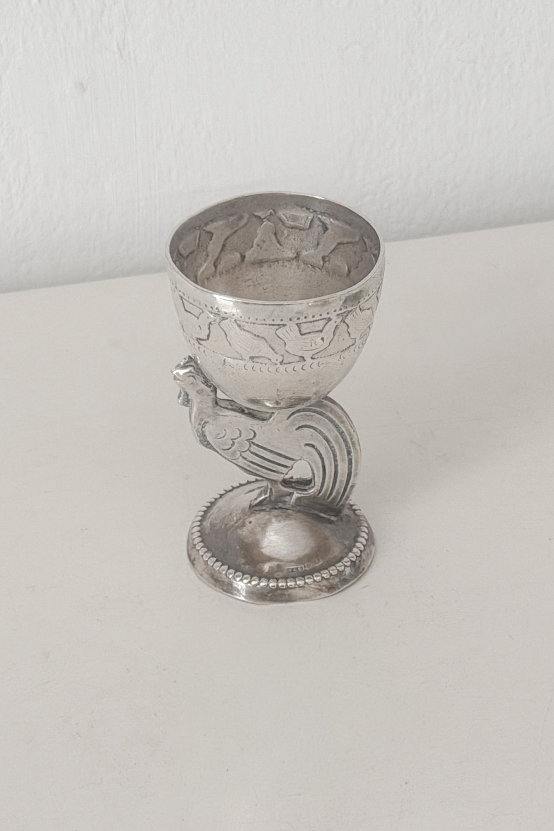 Vintage Silver Cockerel Egg Cup, WILDE Copenhagen