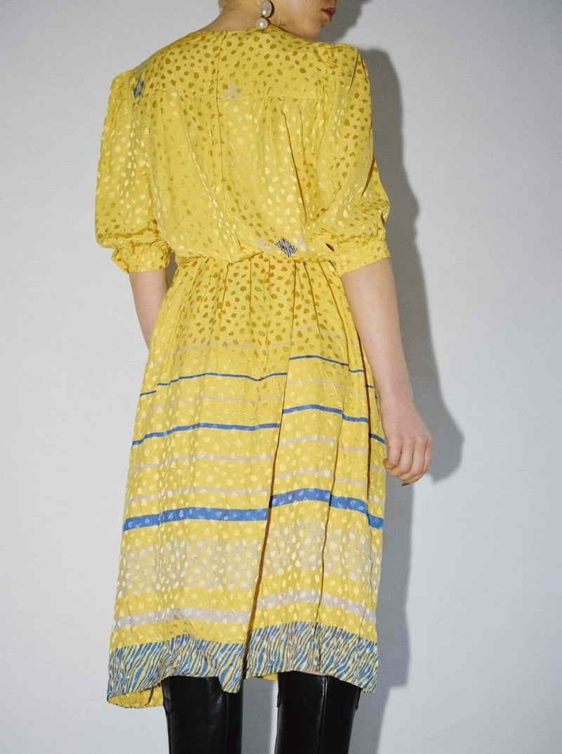 Adrianna Papell yellow silk dress - WILDE
