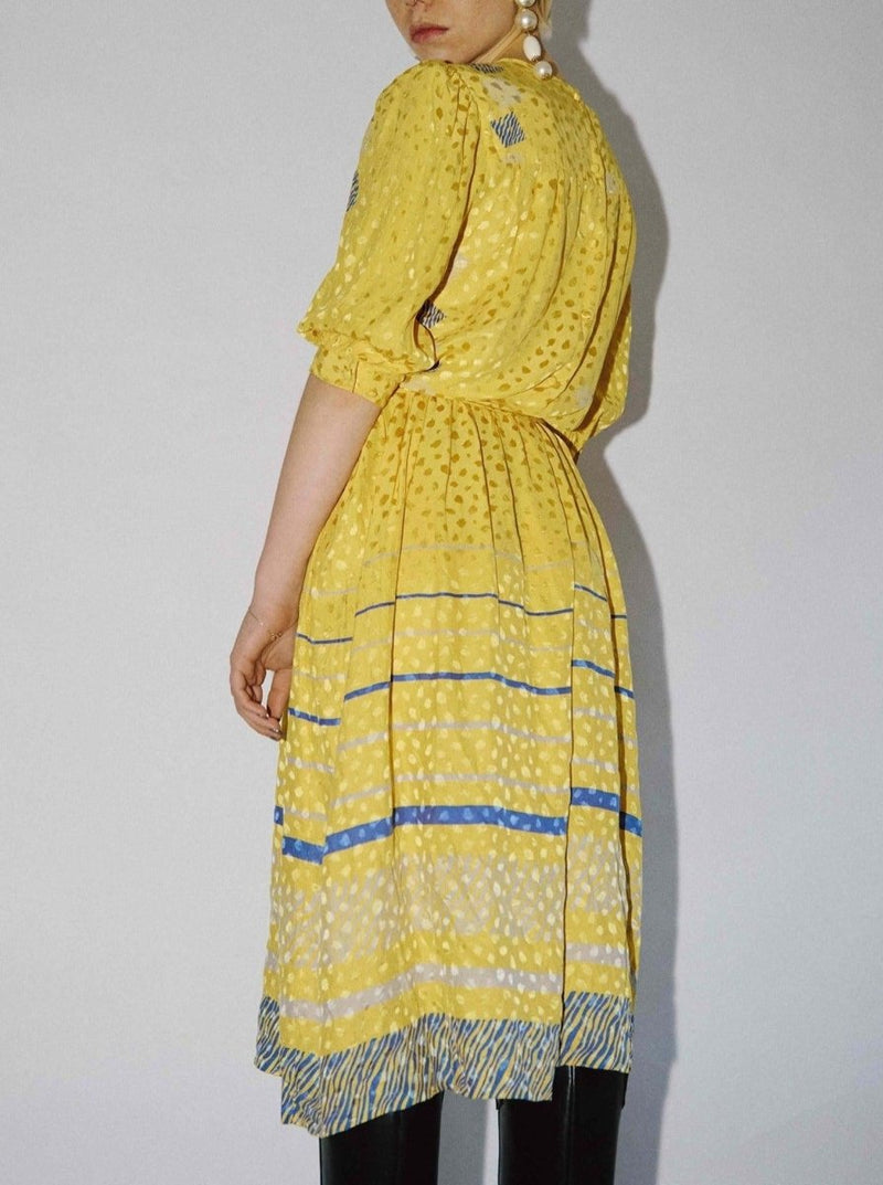 Adrianna Papell yellow silk dress - WILDE