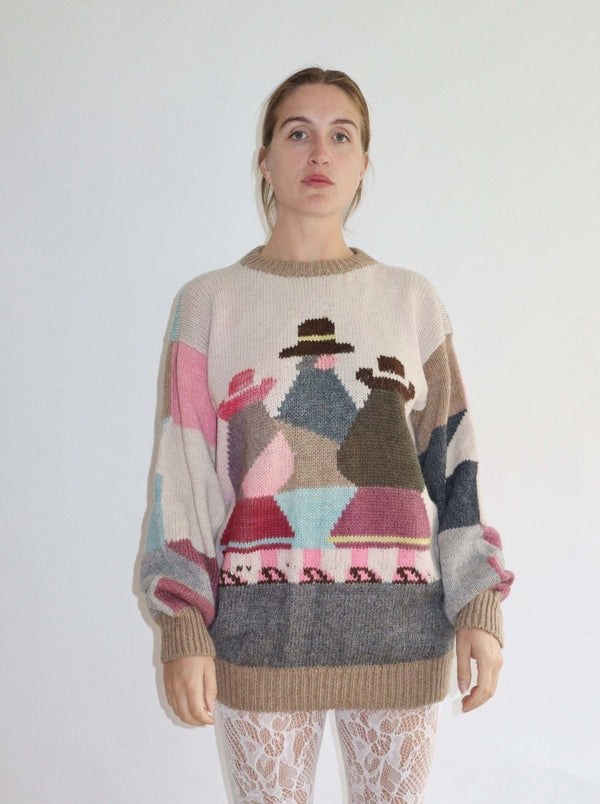 Alpaca hand knit sweater - WILDE