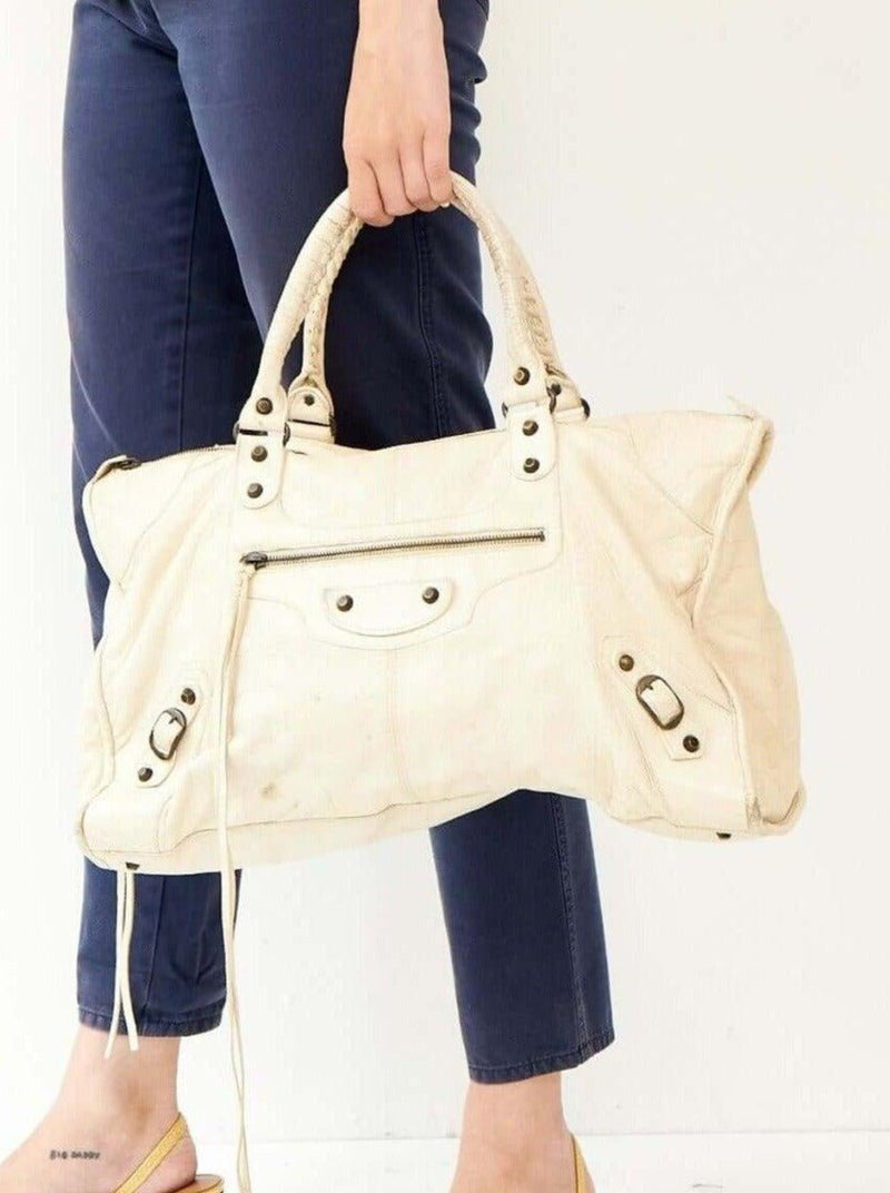 Balenciaga cream city large handbag - WILDE