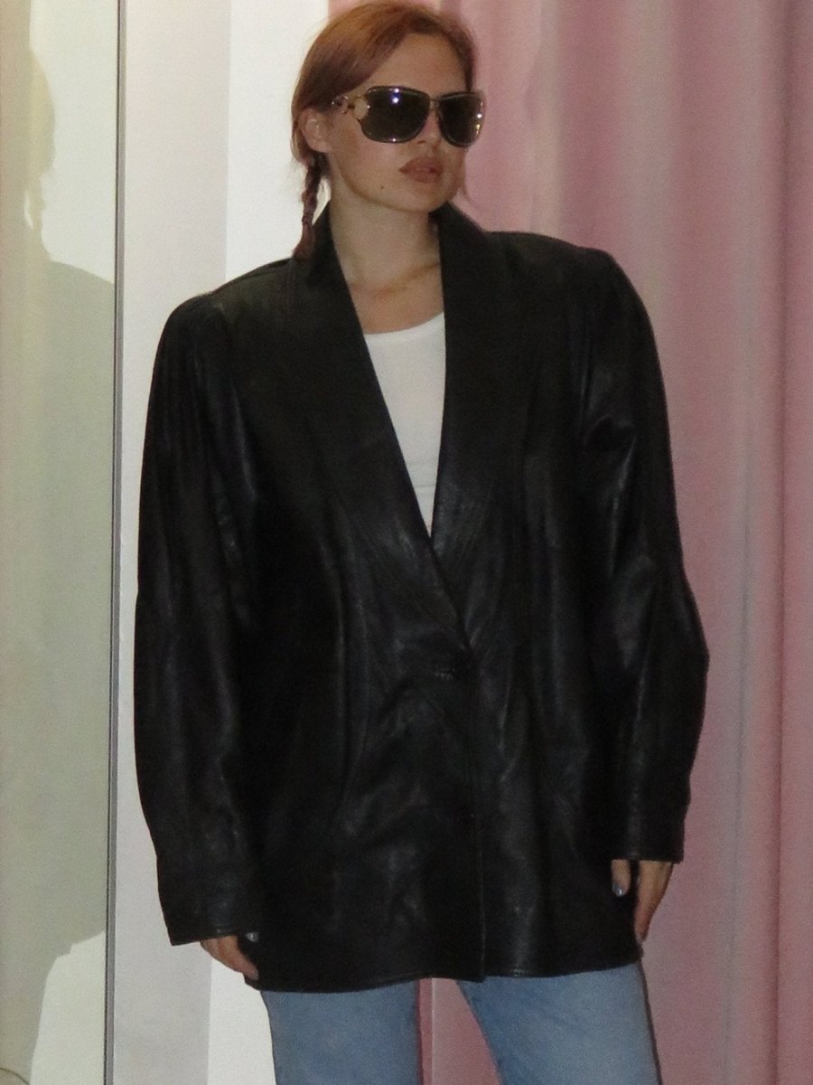 Black leather premium coat - WILDE