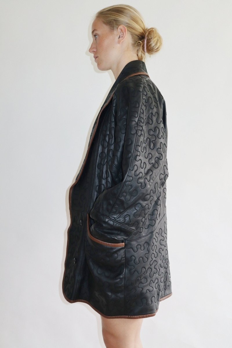 Black leather statement jacket - WILDE