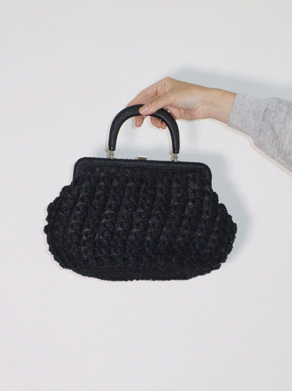 Black rattan handbag - WILDE