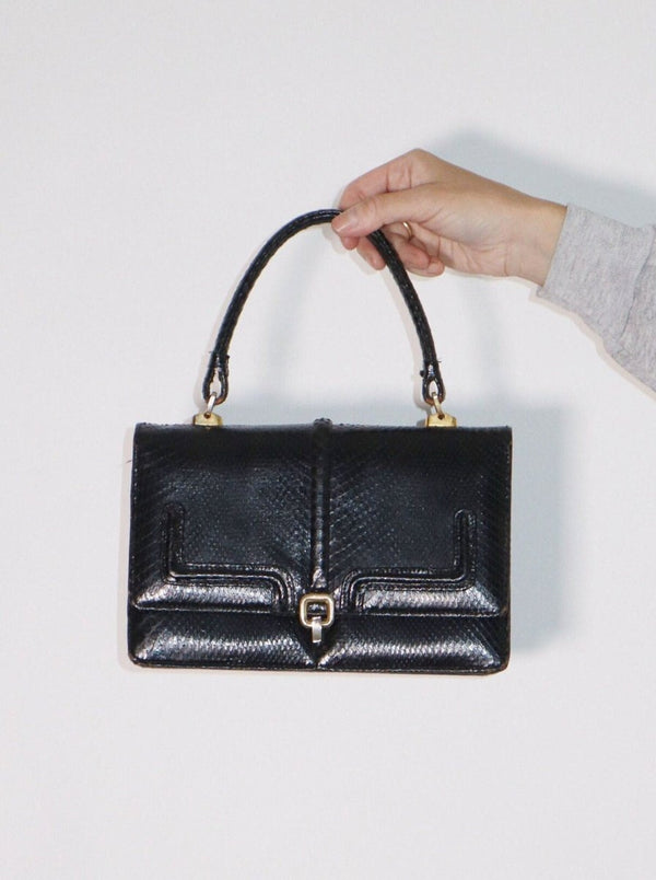 Black snakeskin handbag - WILDE
