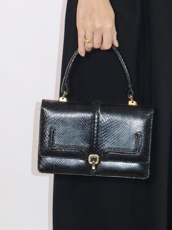 Black snakeskin handbag - WILDE
