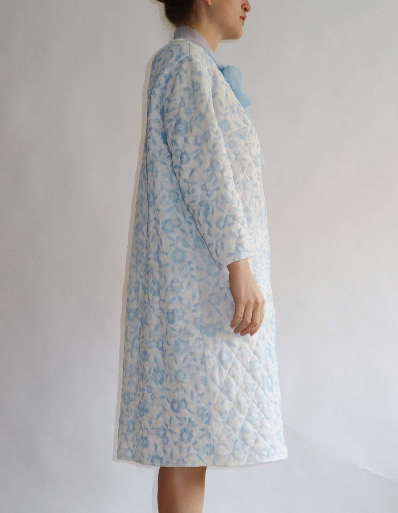 Blue floral quilt robe dress - WILDE