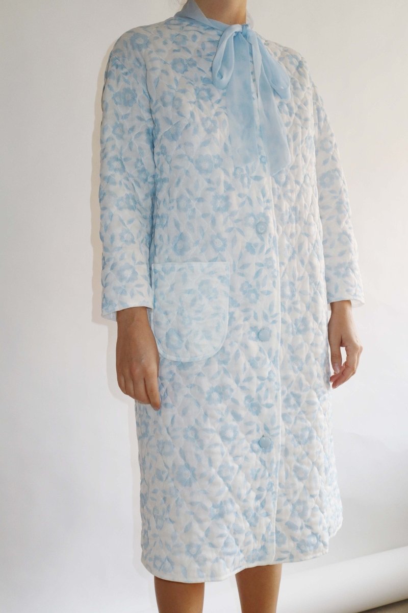Blue floral quilt robe dress - WILDE