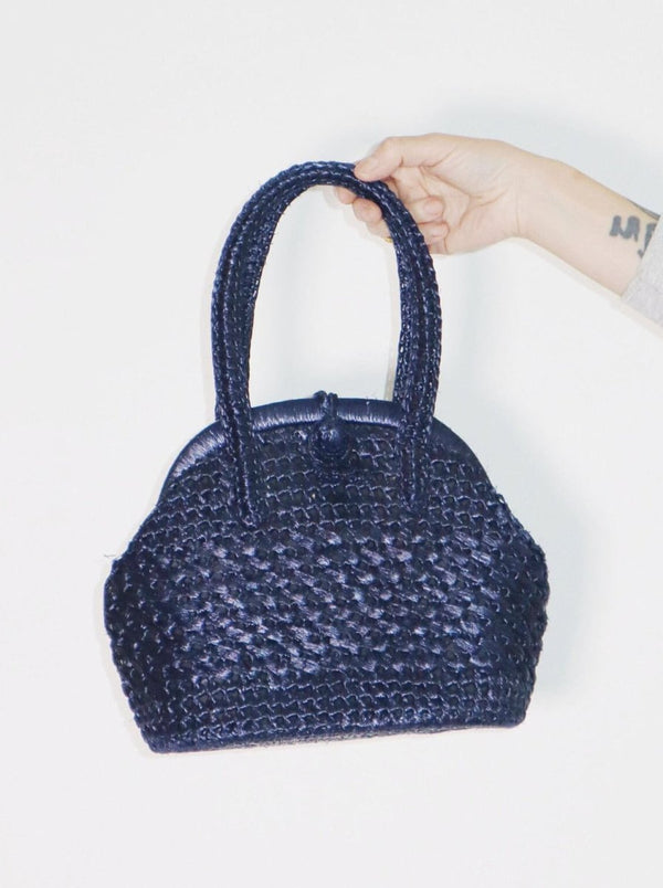 Blue raffia 50s handbag - WILDE