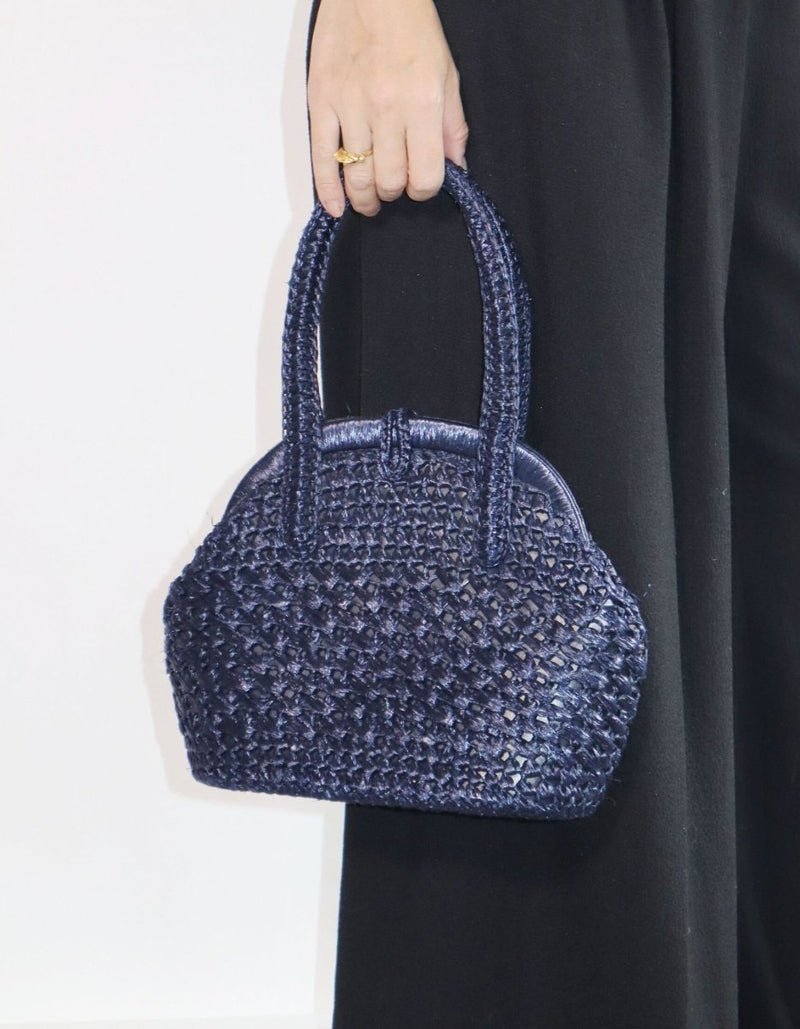 Blue raffia 50s handbag - WILDE