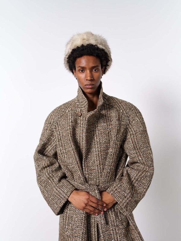 Brown alpaca heavy wool winter coat - WILDE