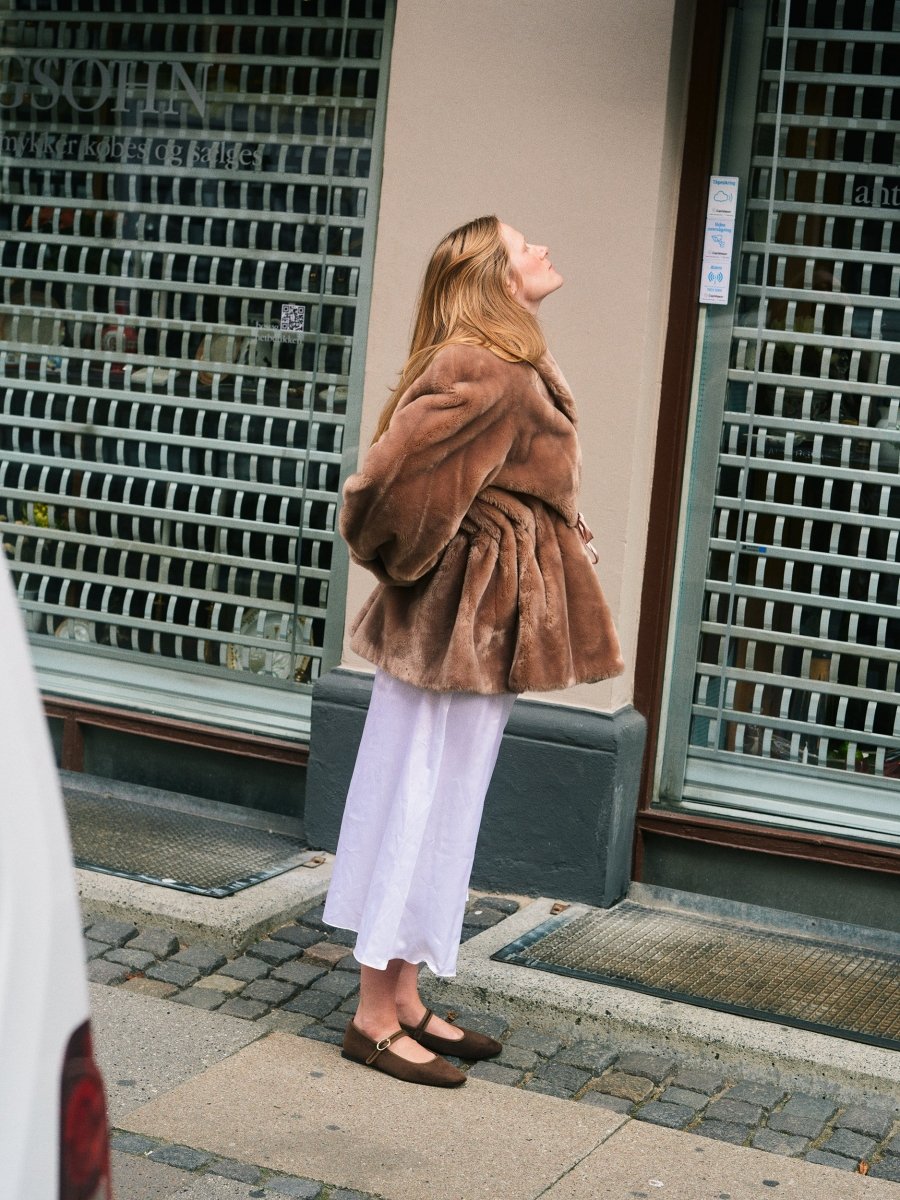 Brown faux fur coat - WILDE